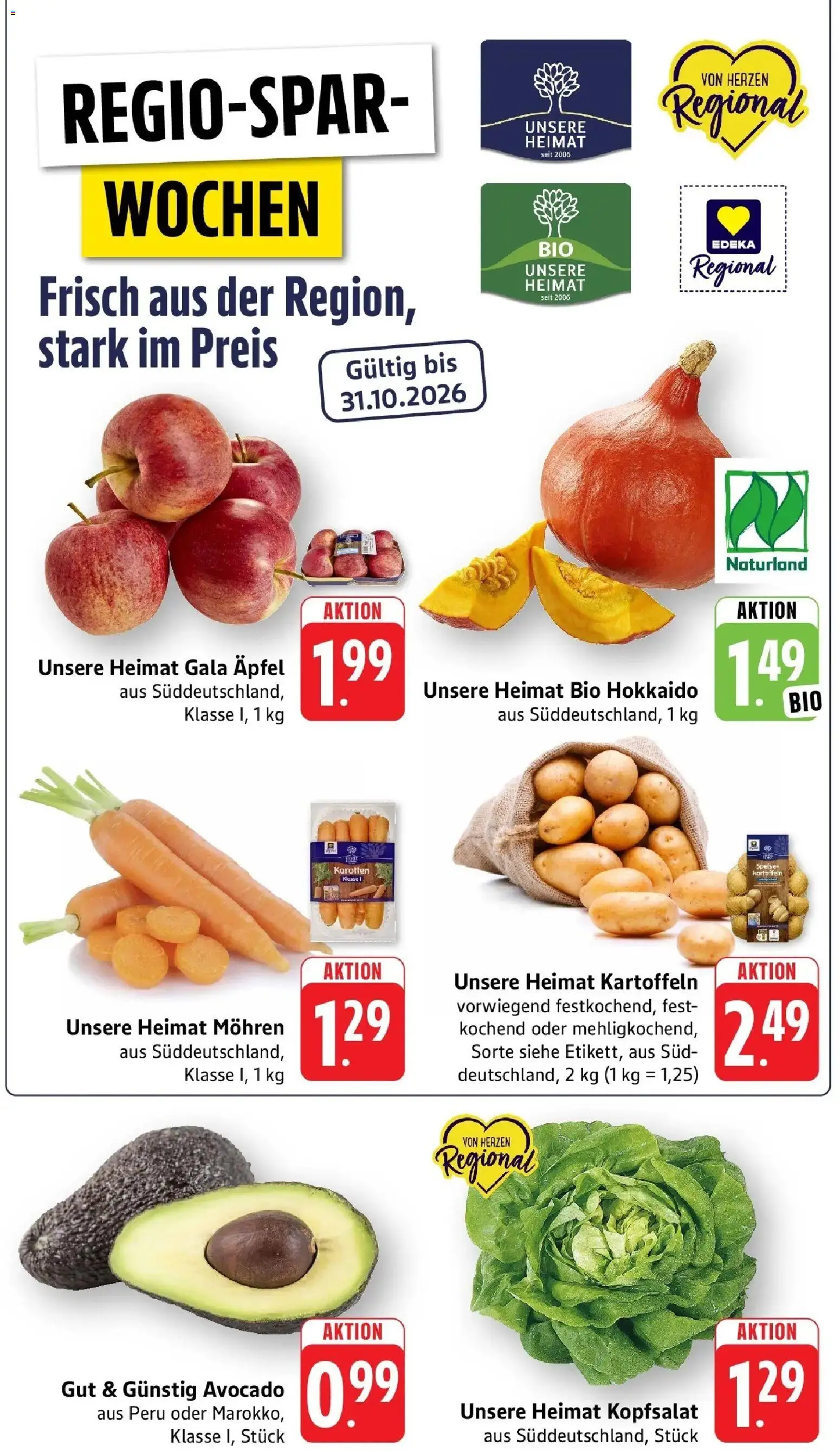 nah & gut Prospekt Sinsheim – gültig ab 19.10.2026 | Seite: 2 | Produkte: Äpfel, Mohren, Avocado, Kartoffeln