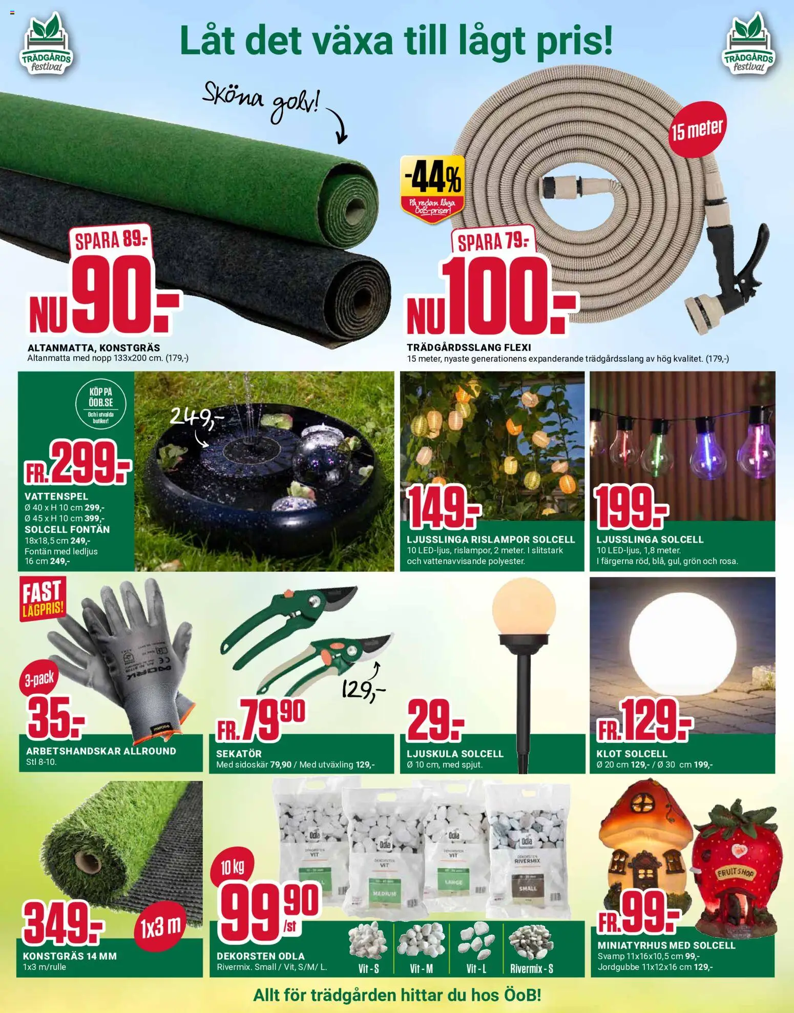 ÖoB reklamblad aktuell från 11.05.2026 | Sida: 7 | Produkter: Trädgårdsslang, Svamp, Dekorsten, Konstgräs