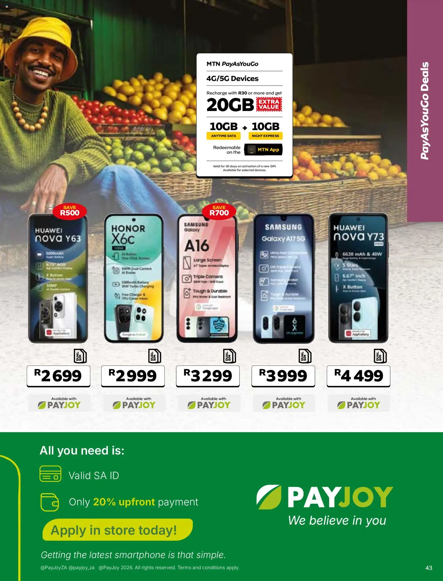 New MTN catalogue – valid from 07/08/2026 | Page: 43 | Products: Data, Smartphone