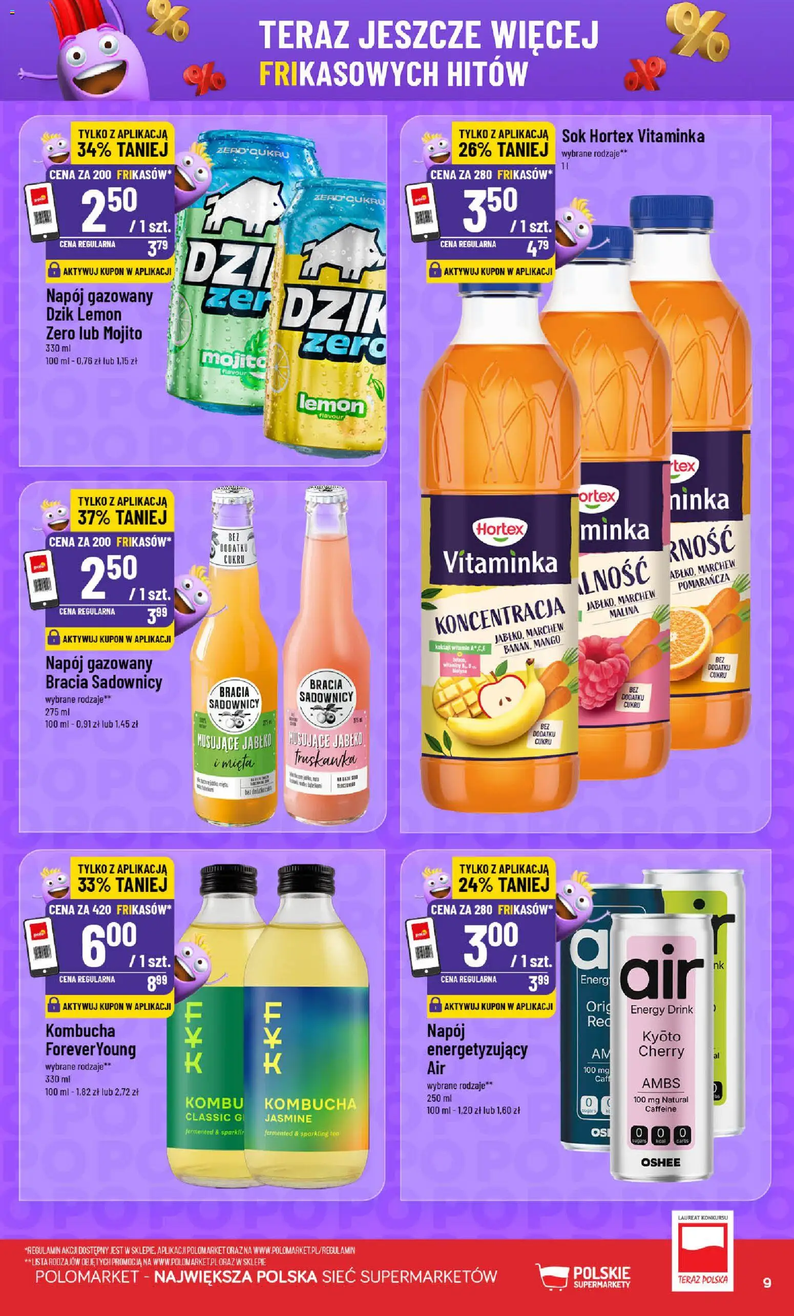 POLOmarket gazetka - Frikasowe Hity od 10.06.2026 | Strona: 9 | Produkty: Mango, Malina, Mięta, Kombucha