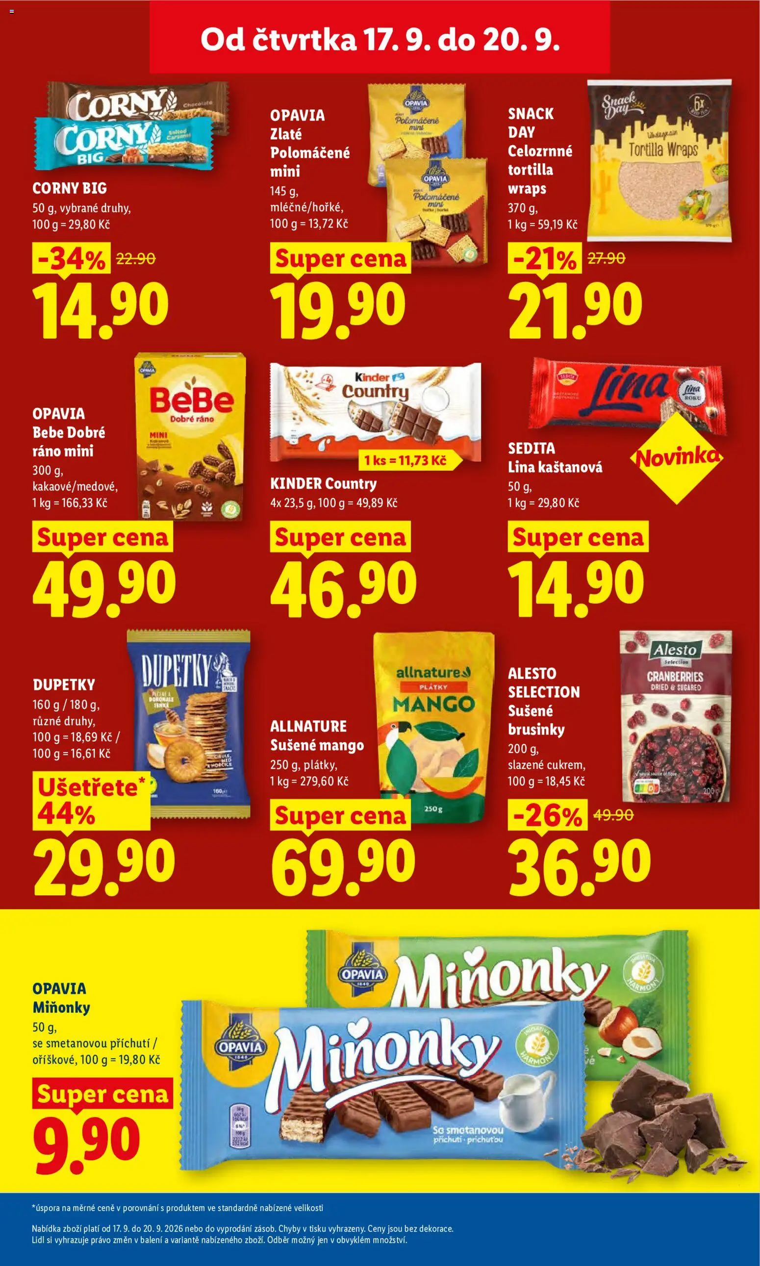 Lidl leták od 17.09.2026 | Strana: 19 | Produkty: Tortilla, Dupetky, Kinder, Bebe