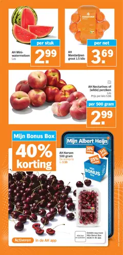 AH Mandarijnen groot 1.5 kilo, groot 1.5 kilo - Voorbeeld van een folder van Albert Heijn, geldig van 26.05.2026 | Pagina: 4 | Producten: Nectarines, Mandarijnen, Watermeloen, Perziken