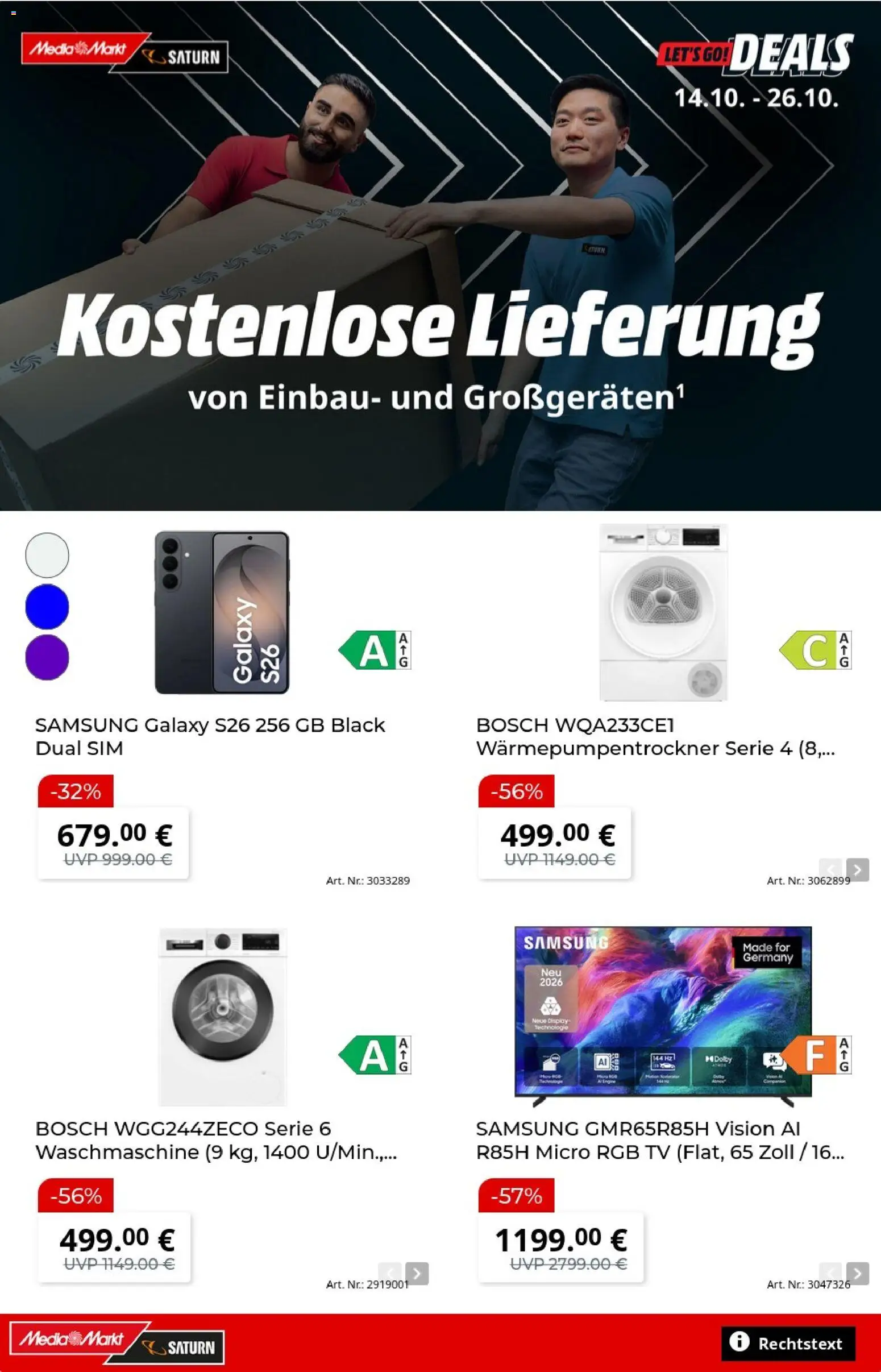 Media Markt Prospekt – gültig ab 14.10.2026 | Seite: 1 | Produkte: Bosch, Waschmaschine, Samsung, TV