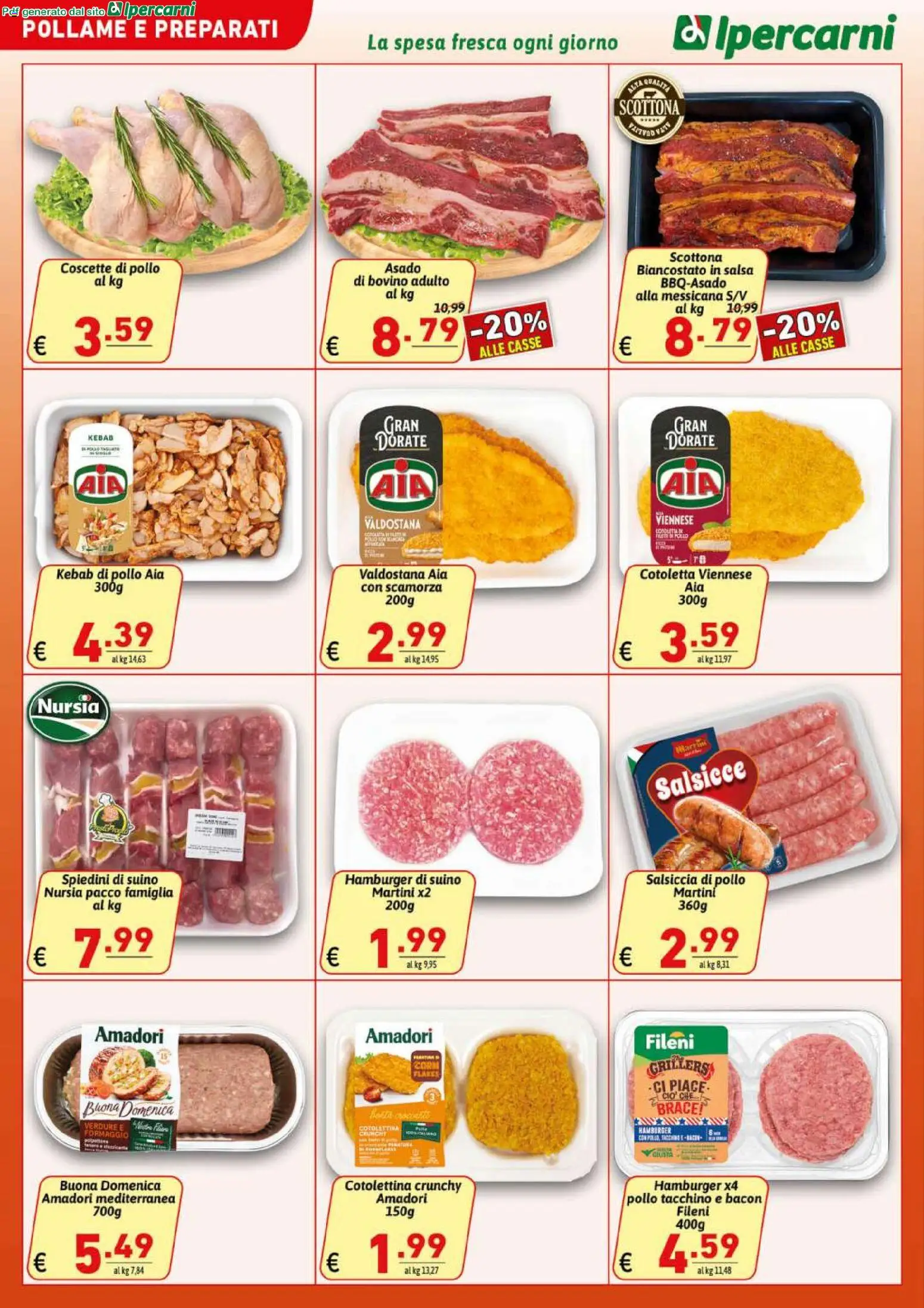 Volantino Ipercarni del 20.05.2026 | Pagina: 4 | Prodotti: Bovino, Pollo, Tacchino, Salsiccia