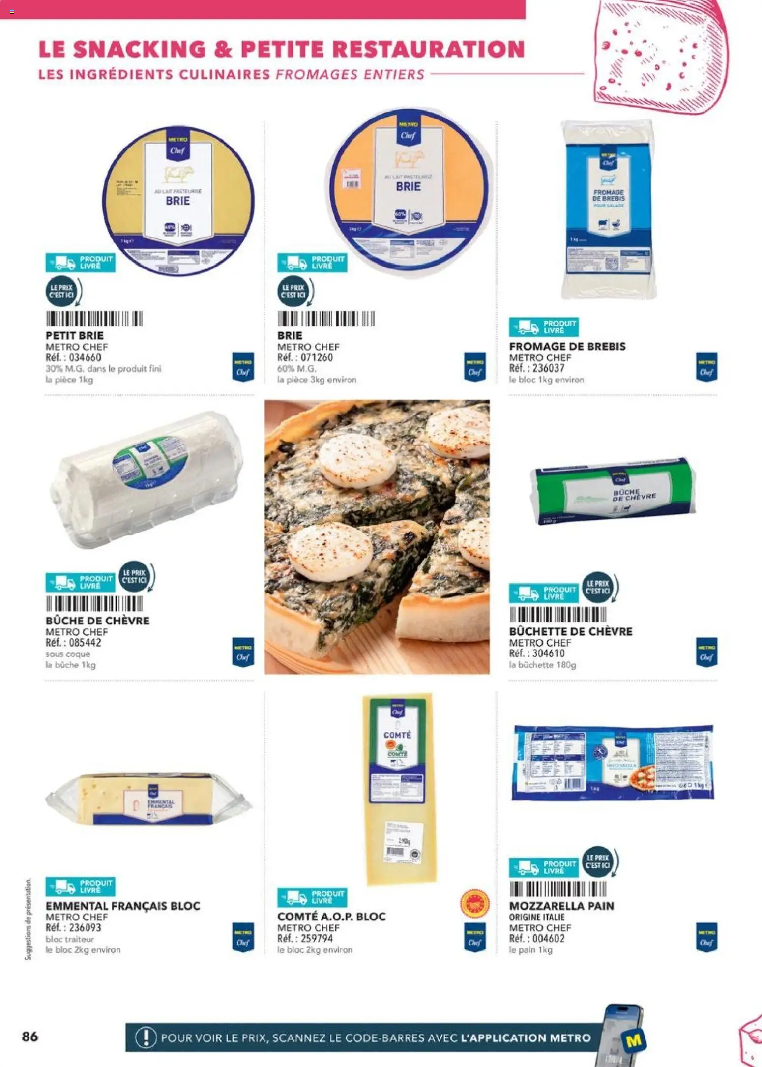 {H1} | Page: 86 | Produits: Emmental, Fromage, Livre, Brie