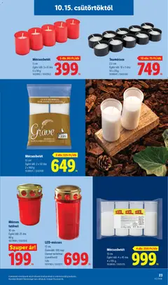Teamécses, 2,5 cm Égési idő: 10 x 5 óra 10 x 20 g - amely érvényes a következő dátumtól: 2026.10.15. | Oldal: 23 | Termékek: Teamécses, Mécses, LED, Óra
