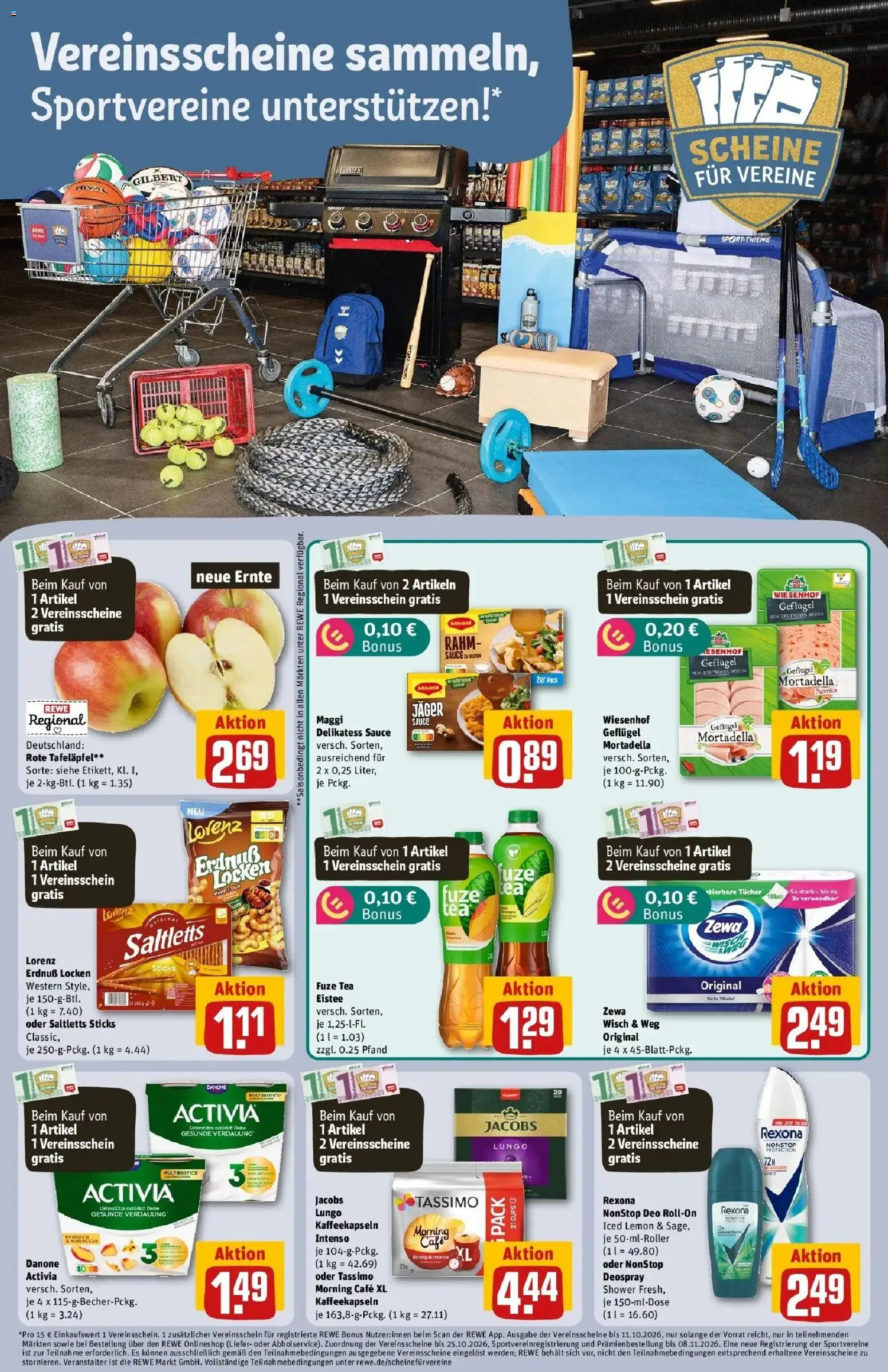 REWE Prospekt ab 28.09.2026 zum Blättern » Angebote | Seite: 11 | Produkte: Fuze tea, Zewa, Deospray, Tassimo