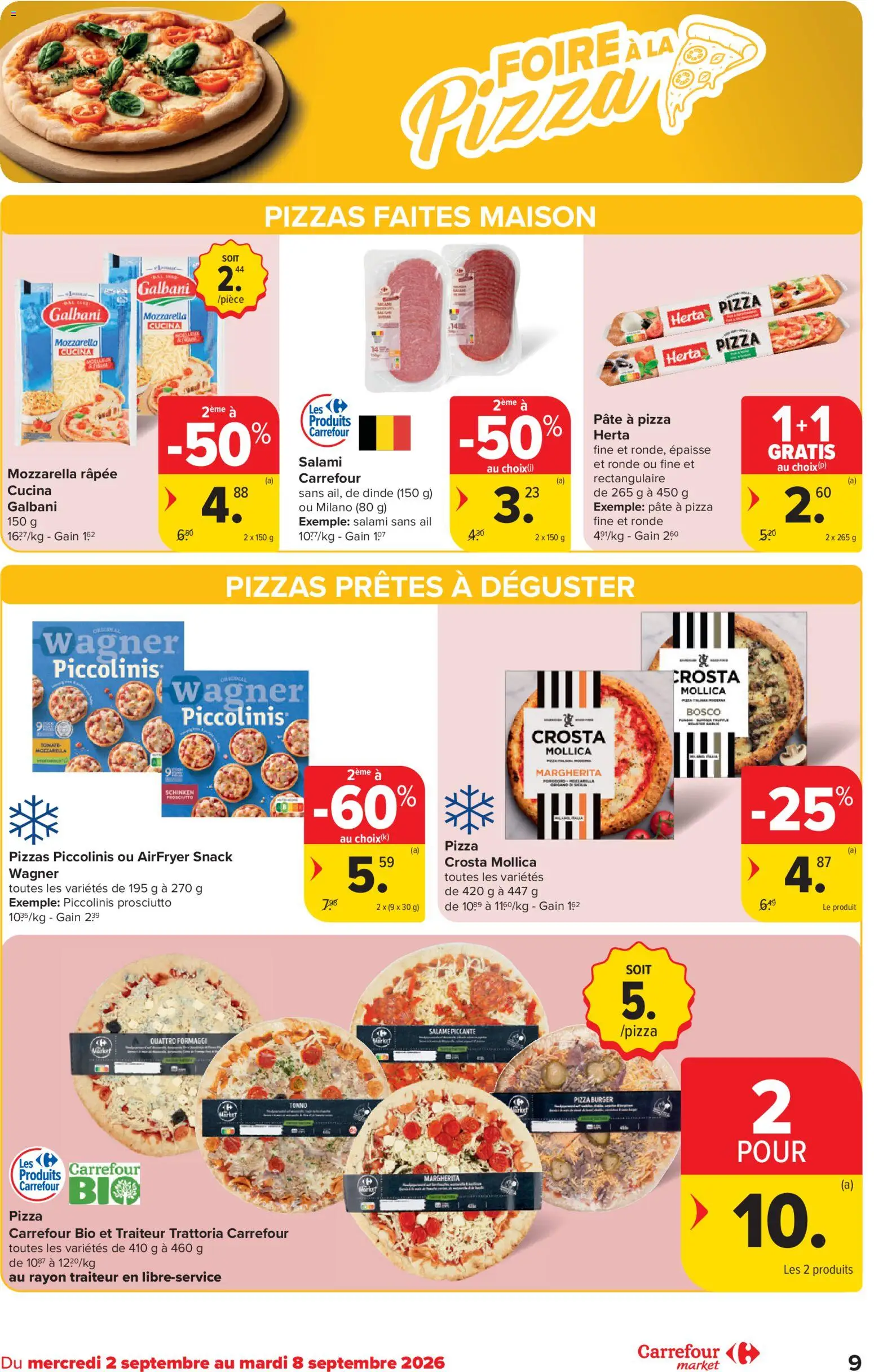 {H1} | Pagina: 9 | Producten: Pizza, Prosciutto, Mozzarella, La