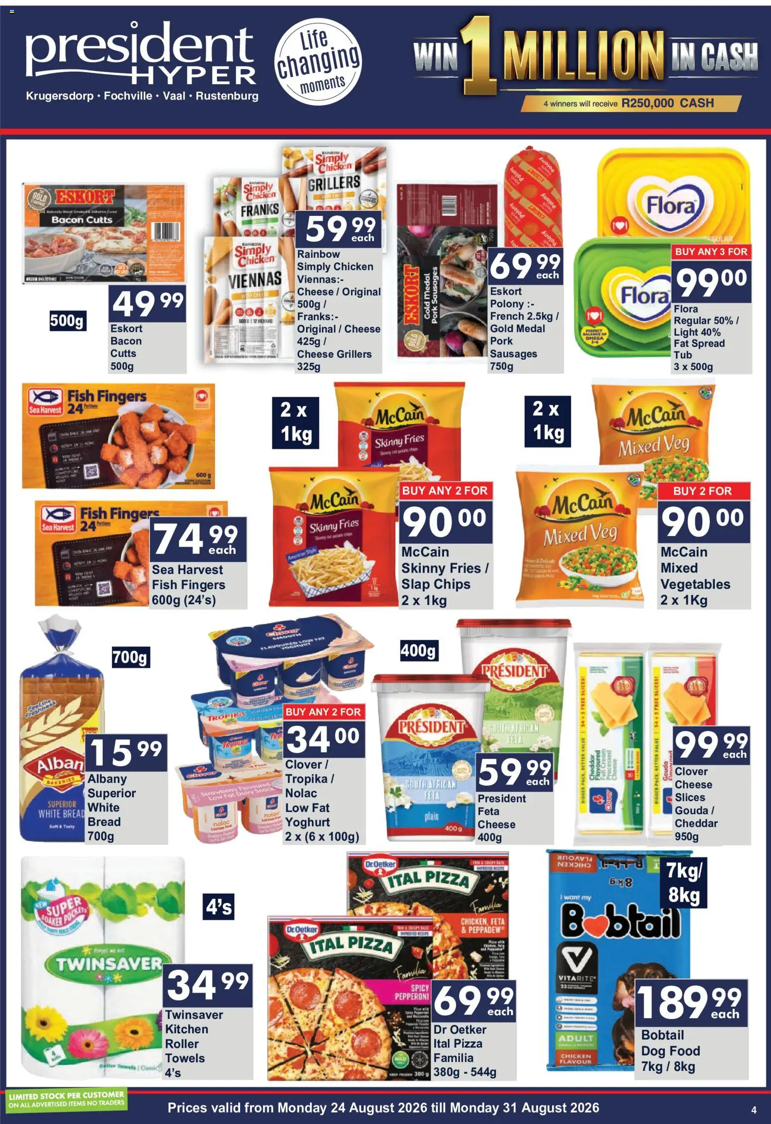 New President Hyper catalogue – valid from 24/08/2026 | Page: 4 | Products: Chicken, Cream, Vegetables, Bacon