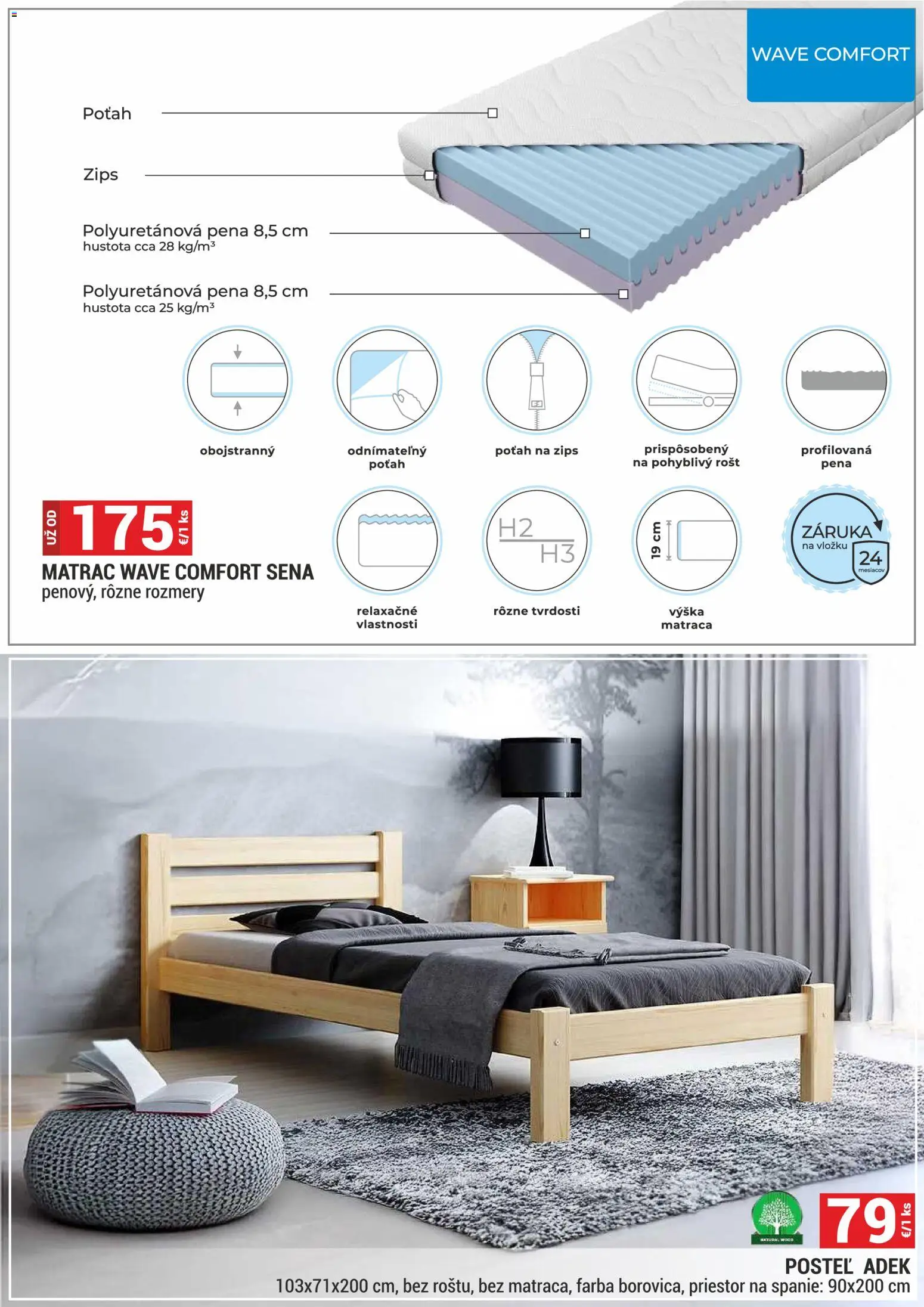 Nové Merkury Market akcie – leták je platný od 01.09.2026 | Strana: 42 | Produkty: Matrac, Posteľ, Rošt