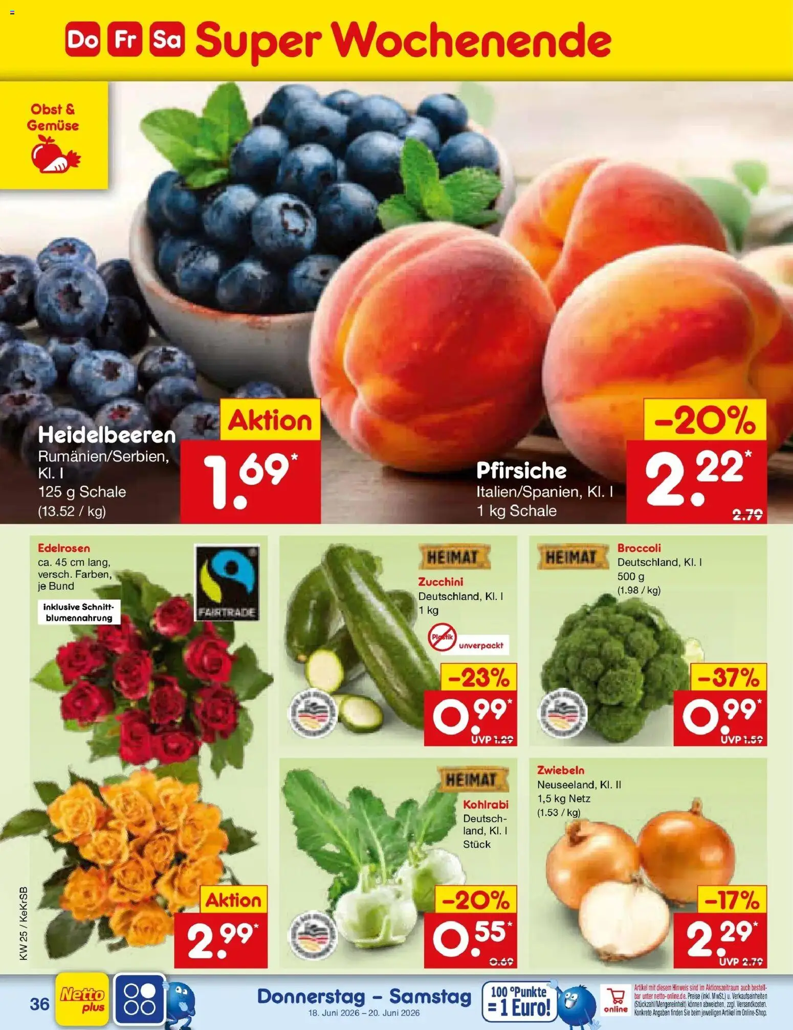 Netto Marken-Discount Prospekt Bonn – gültig ab 15.06.2026 | Seite: 48 | Produkte: Kohlrabi, Heidelbeeren, Gemüse, Obst
