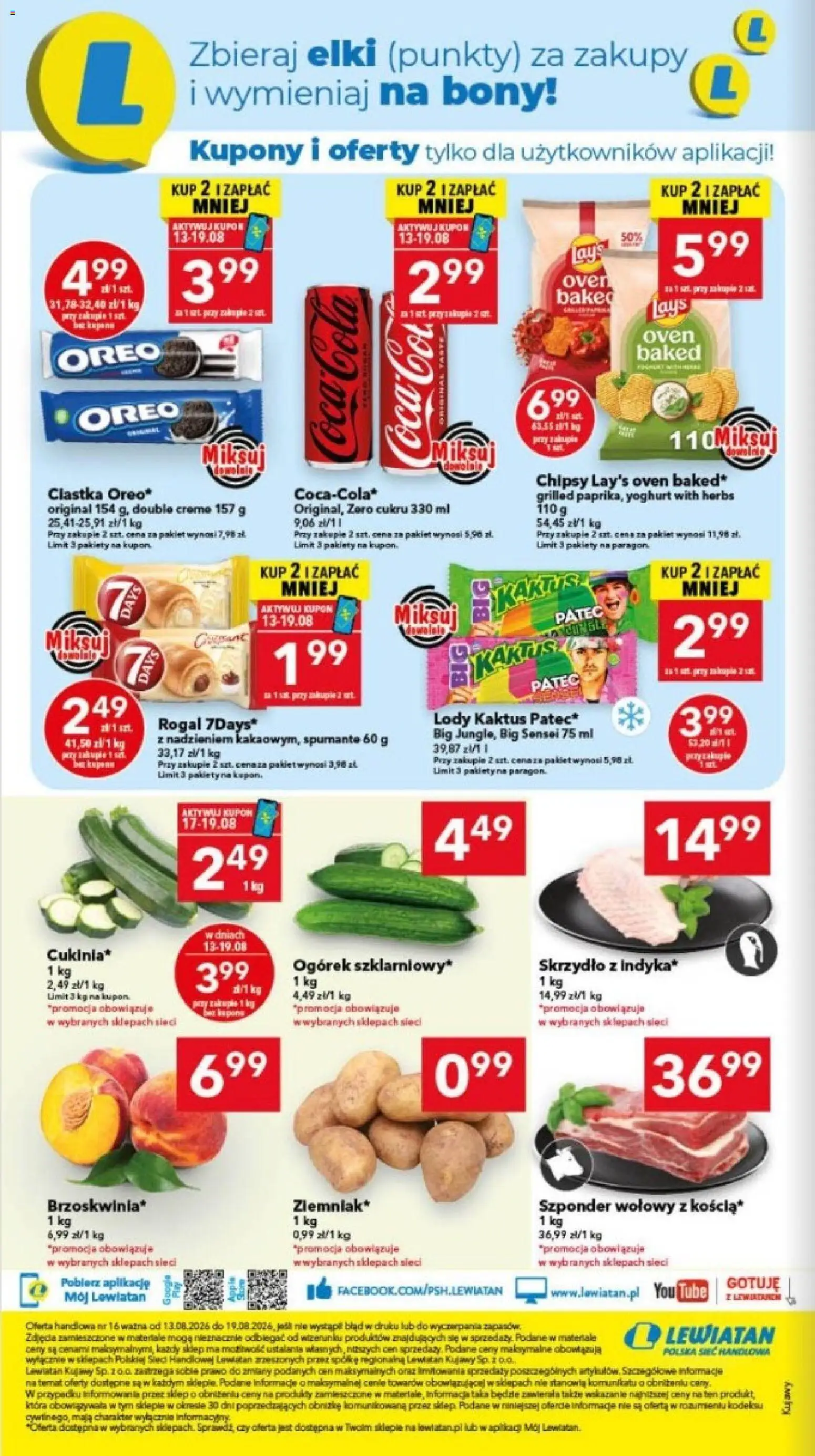 Lewiatan gazetka - Bydgoszcz od 13.08.2026 | Strona: 8 | Produkty: Chipsy, Oreo, Ogórek, Lody Kaktus
