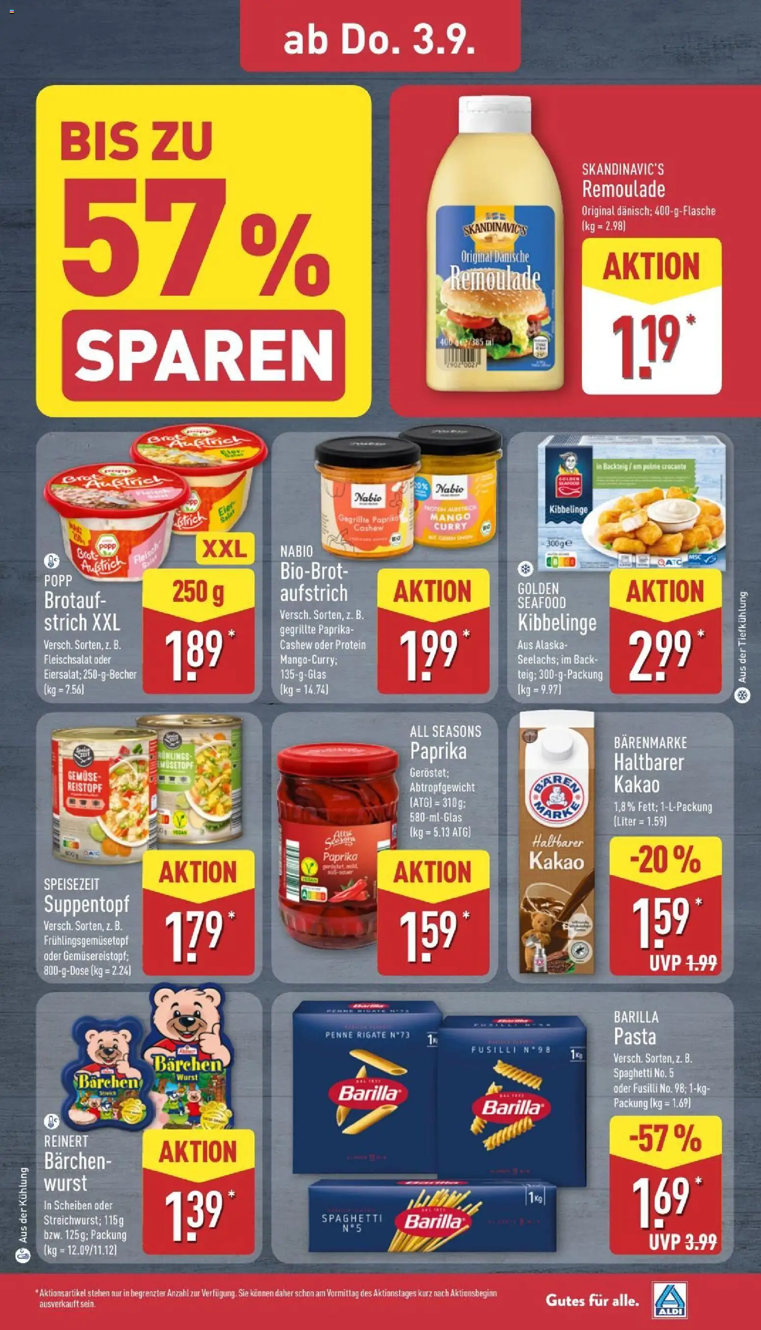 Aldi Prospekt – gültig ab 31.08.2026 | Seite: 29 | Produkte: Barilla, Paprika, Mango, Brot
