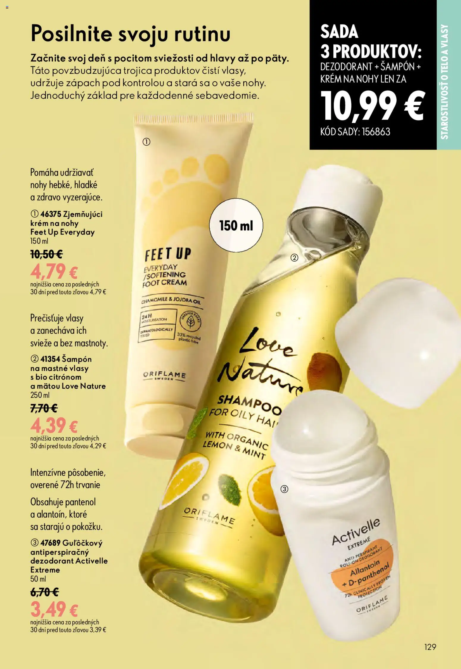 Nové Oriflame akcie – leták je platný od 19.08.2026 | Strana: 129 | Produkty: Šampón, Dezodorant, Krém