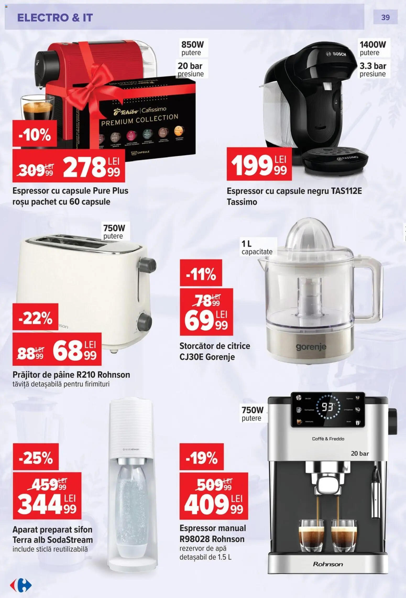 Noul catalog Carrefour – valabil de la 23.09.2026 | Pagină: 39 | Produse: Storcător, Pâine, Apă, Plus