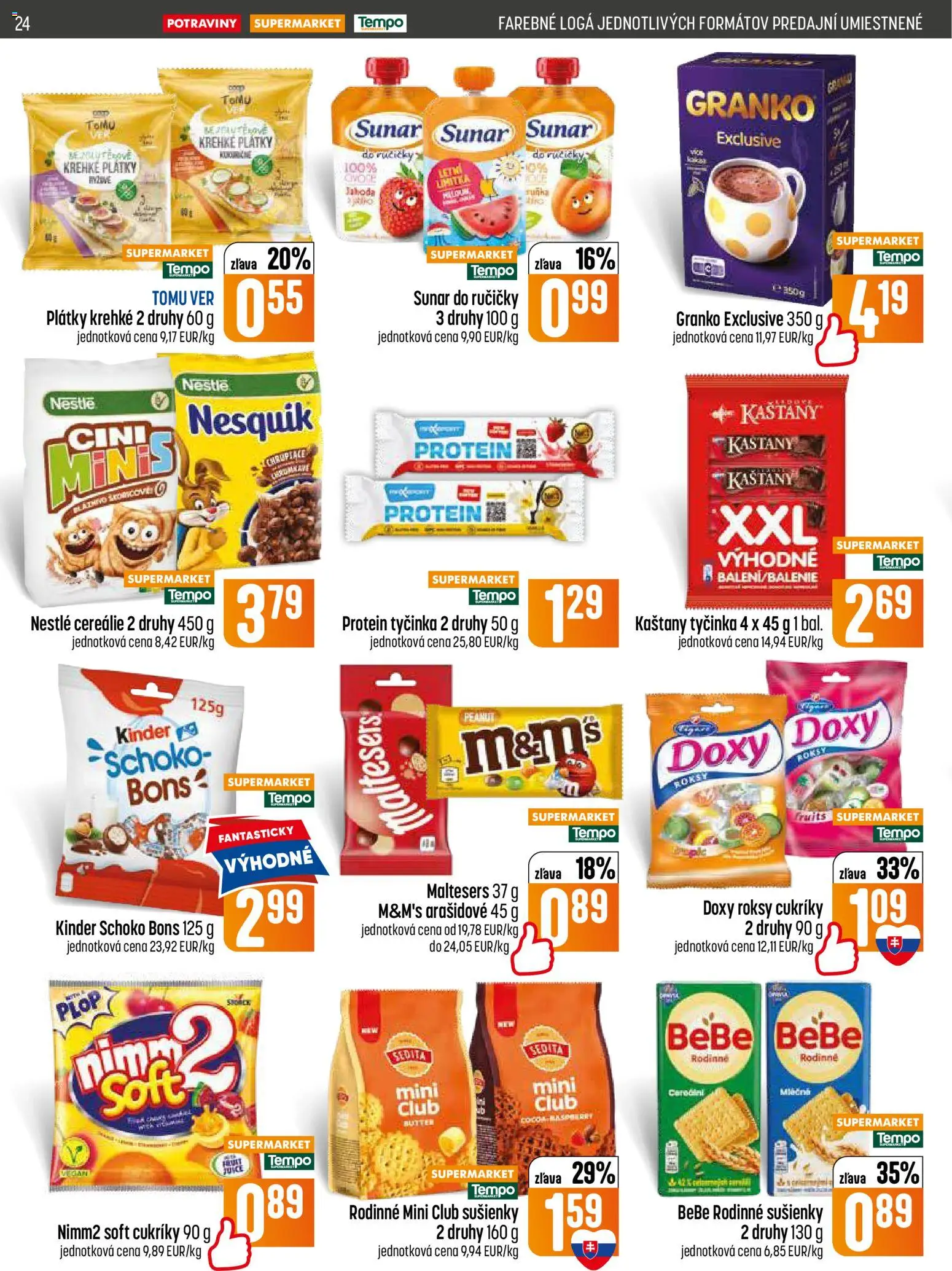 Nové COOP Jednota akcie – leták je platný od 25.06.2026 | Strana: 24 | Produkty: Protein, Kinder, Granko, Nesquik