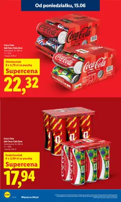 Pogląd oferty "Coca-Cola lub Coca-Cola Zero, Ośmiosztuk, 8 x 330 ml, Ośmiosztuk, 8 x 330 ml" - ważna od 15.06.2026 | Strona: 18 | Produkty: Coca cola