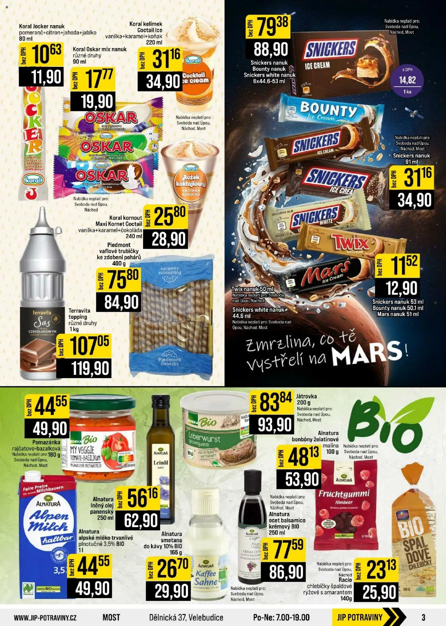 Jip leták - Cash & Carry od 05.08.2026 | Strana: 3 | Produkty: Mléko, Bonbóny, Pomazánka, Balsamico