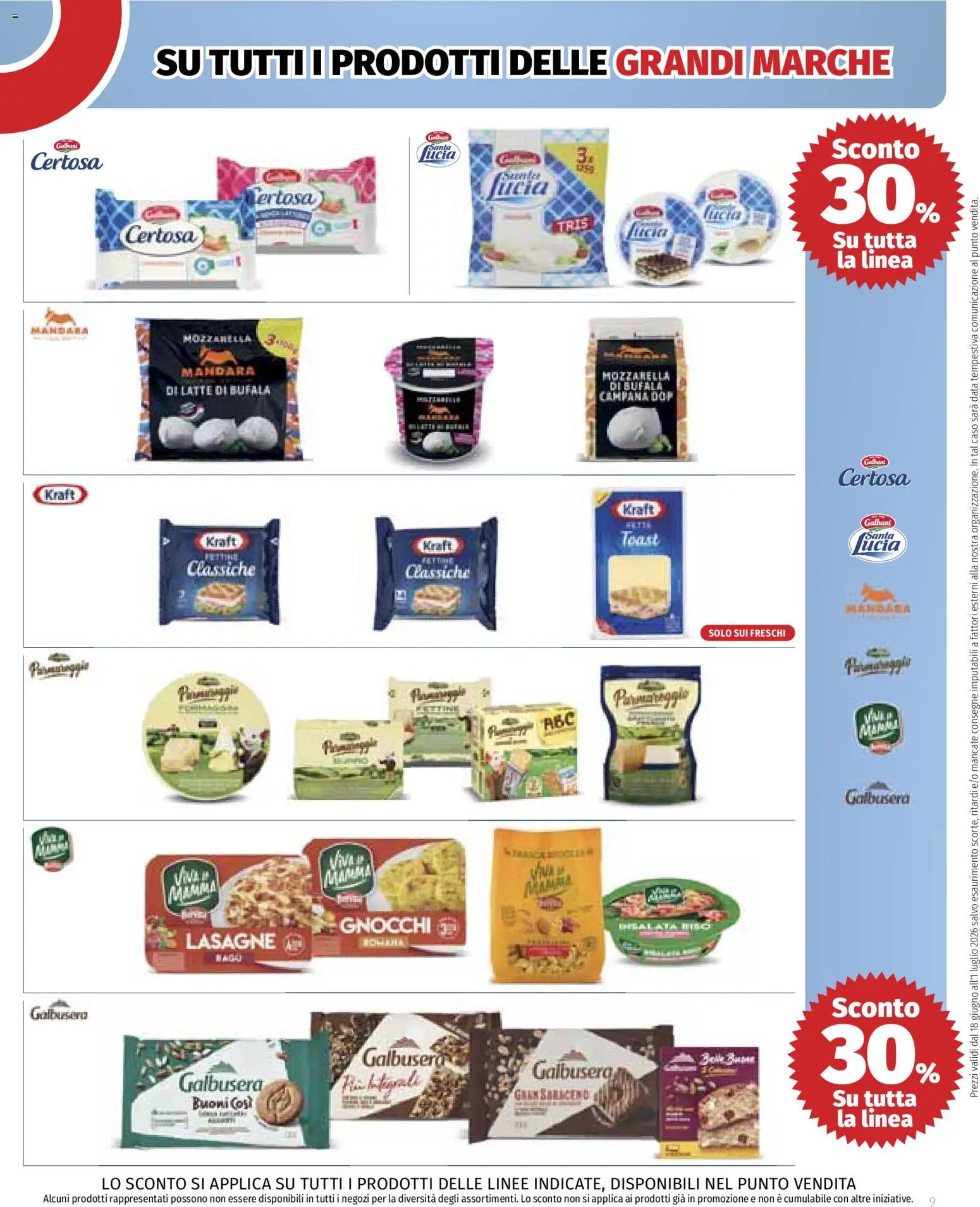 Volantino Ipercoop del 18.06.2026 | Pagina: 9 | Prodotti: Mozzarella, Latte, Gnocchi
