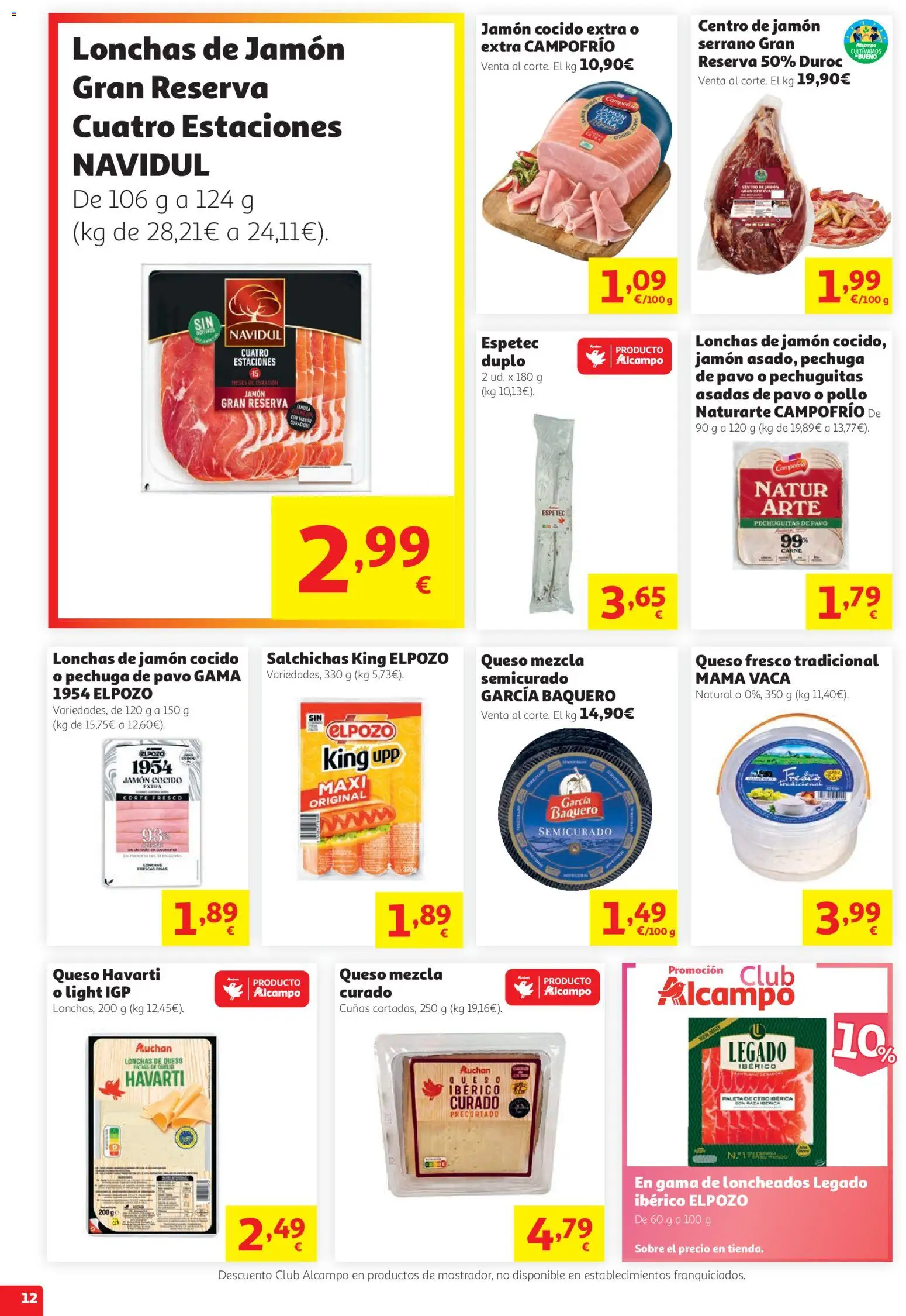 Alcampo - Superstore │ válido desde el 13/08/2026 | Página: 12 | Productos: Queso, Queso fresco, Pollo, Pavo