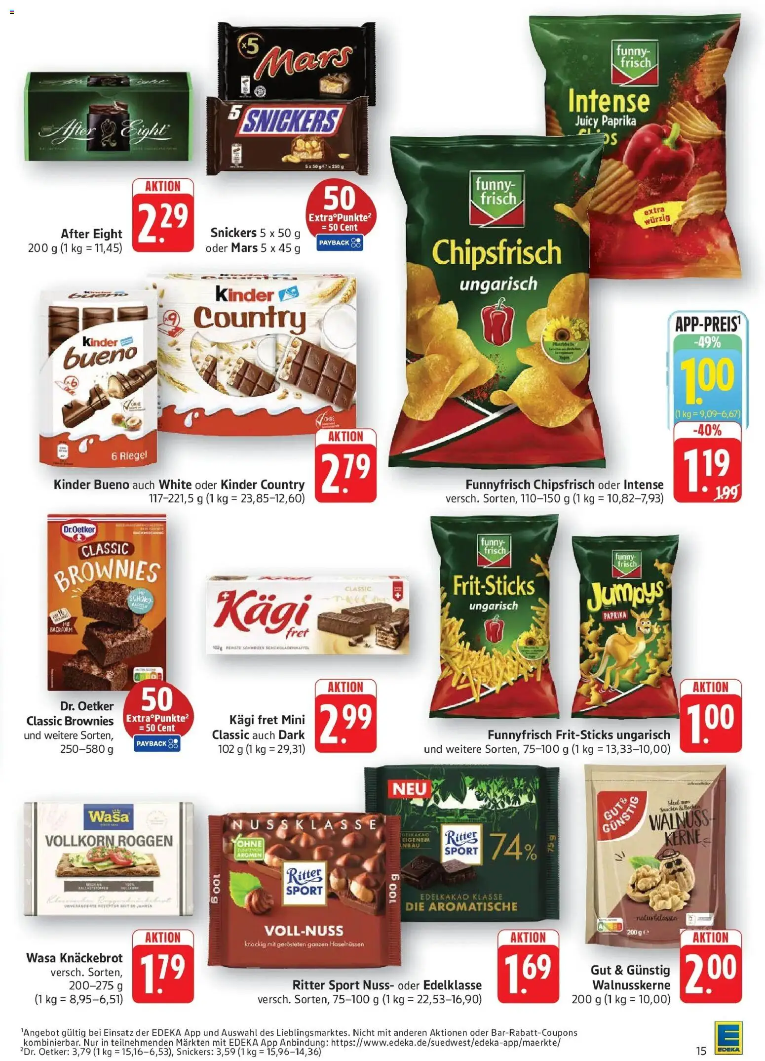 Edeka Prospekt Geislingen (ab 24.08.2026) » Angebote Online | Seite: 15 | Produkte: Ritter sport, Kinder bueno, Paprika, Wasa knackebrot