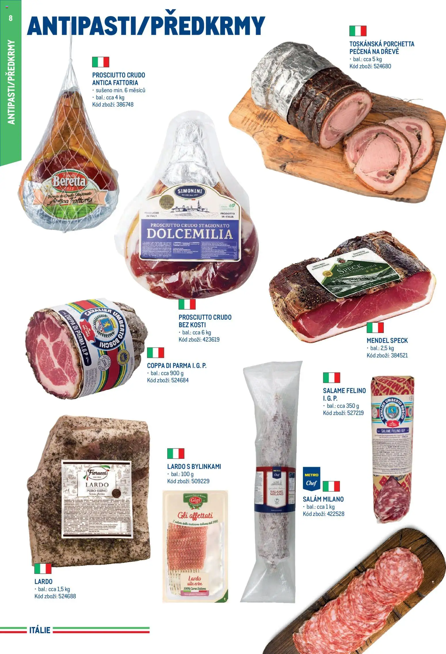 Makro leták - Itálie od 15.05.2026 | Strana: 8 | Produkty: Salám, Prosciutto, Crudo