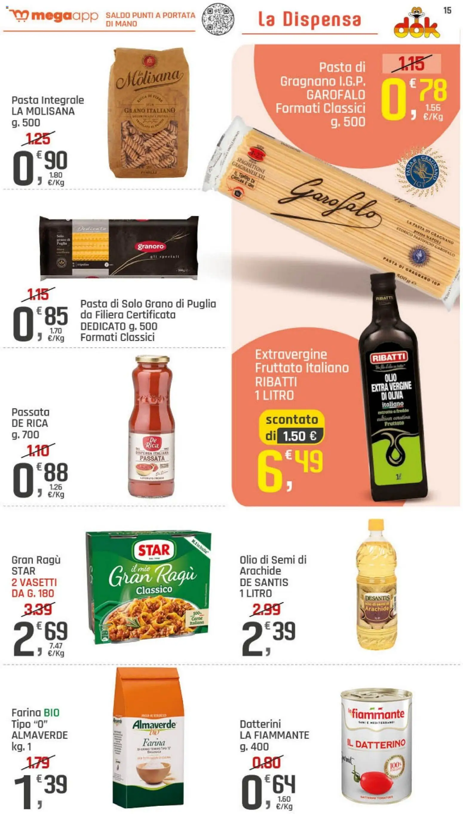 Volantino DOK del 20/08/2026 | Pagina: 15 | Prodotti: Olio di semi, Granoro, Olio, Farina
