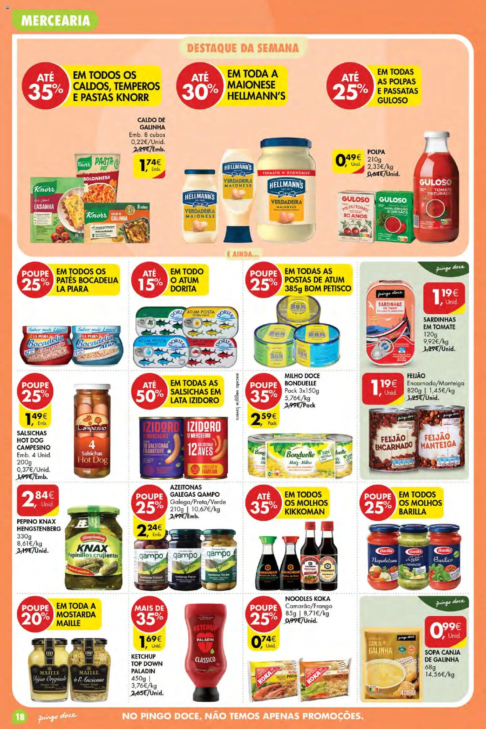 Pingo Doce Poupe Esta Semana Açores │ válido de 09/07/2026 | Página: 18 | Produtos: Soja, Lasanha, Sardinhas, Sopa