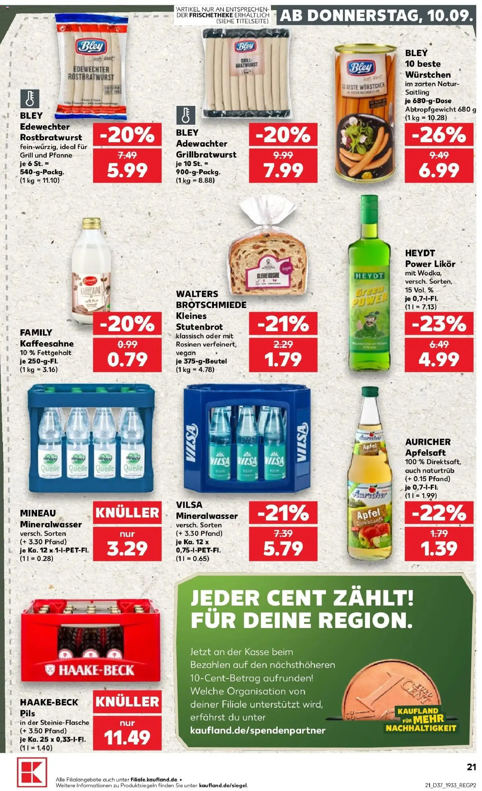 Prospekt Kaufland ab 10.09.2026 » Angebote Online zum Blättern | Seite: 21 | Produkte: Likör, Äpfel, Apfelsaft, Wodka