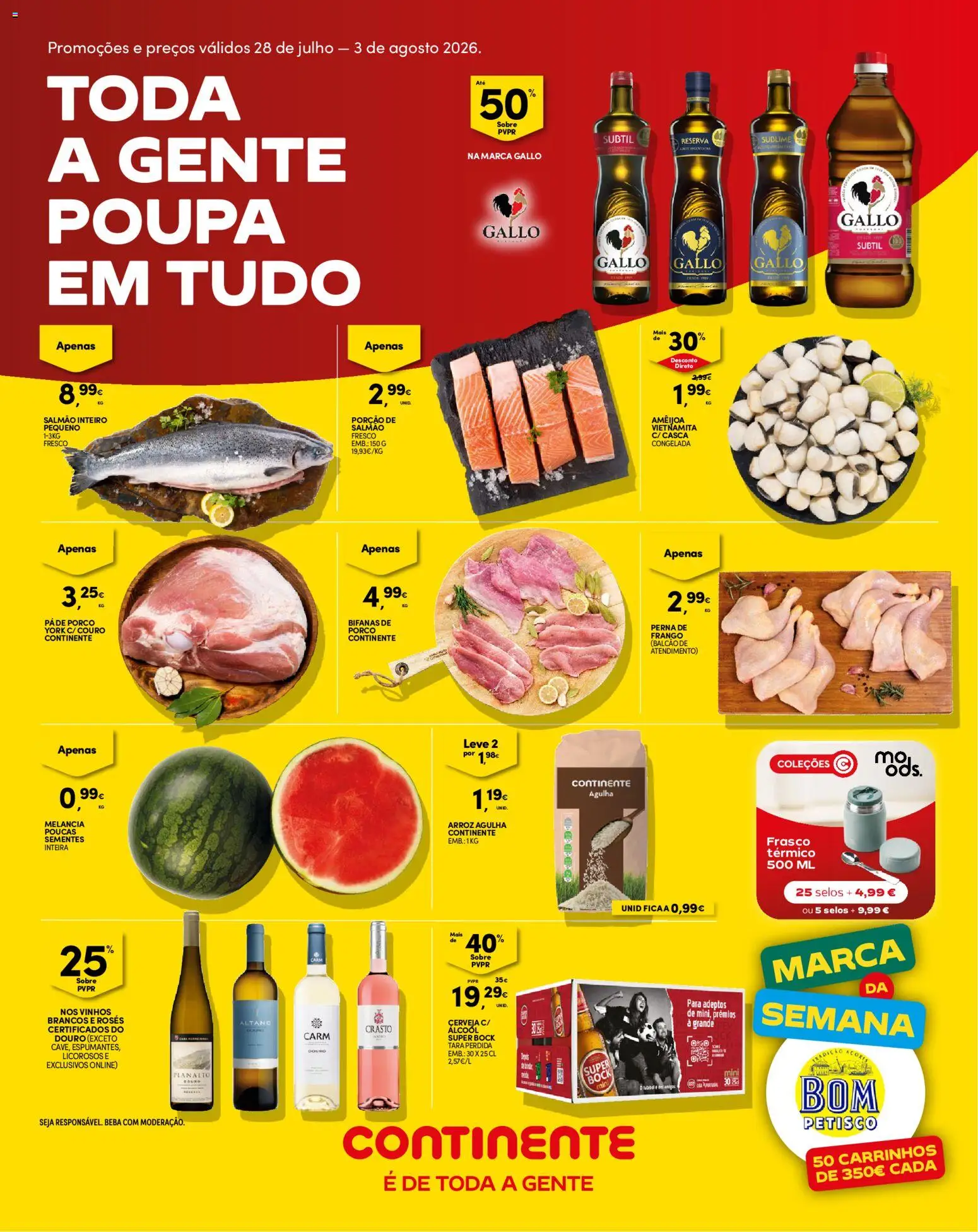 Continente Madeira │ válido de 28/07/2026 | Página: 1 | Produtos: Frango, Super bock, Salmão, Cerveja