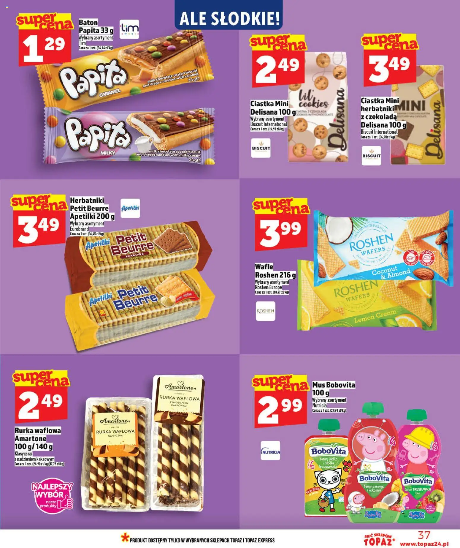 Topaz gazetka - MAZ od 21.05.2026 | Strona: 37 | Produkty: Wafle, Baton, Banan, Ciastka