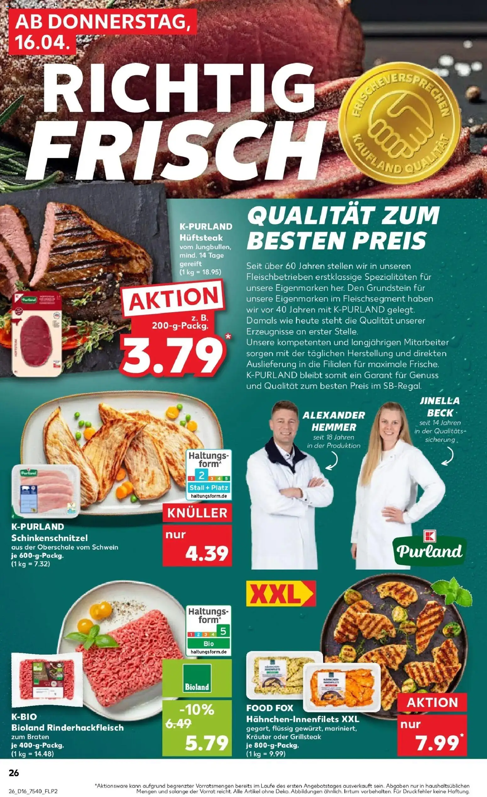 Kaufland Prospekt Freiberg	 – gültig ab 13.04.2026 | Seite: 38 | Produkte: Schnitzel, Steak