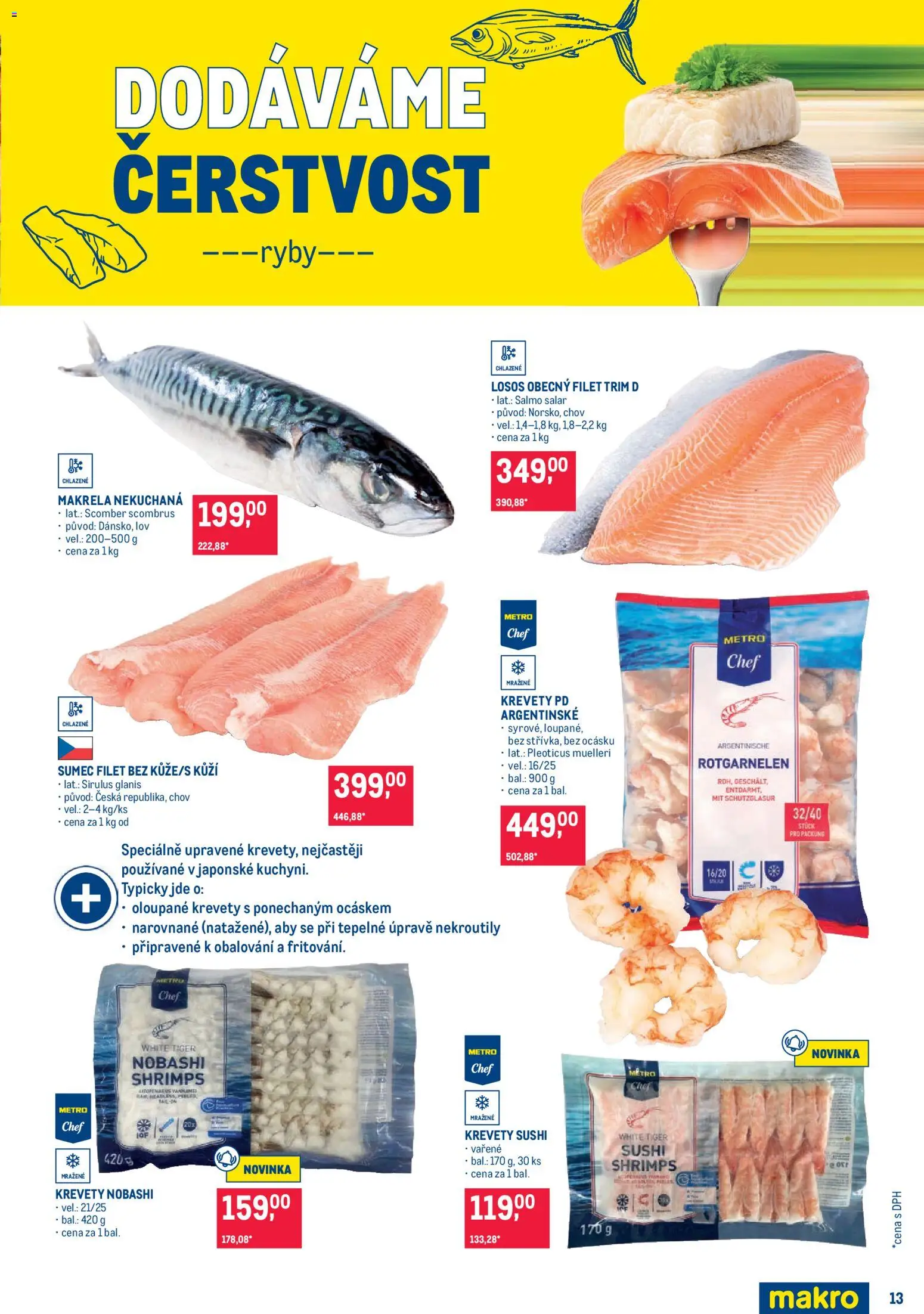 Makro leták - Pro milovníky jídla od 20.05.2026 | Strana: 13 | Produkty: Tiger, Ryby, Filet, Krevety