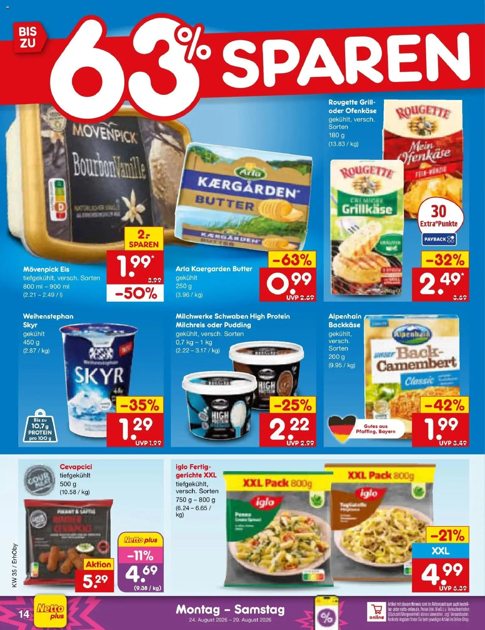 Netto Marken-Discount Prospekt Mauern – gültig ab 24.08.2026 | Seite: 22 | Produkte: Grill, Iglo, Cevapcici, Pudding