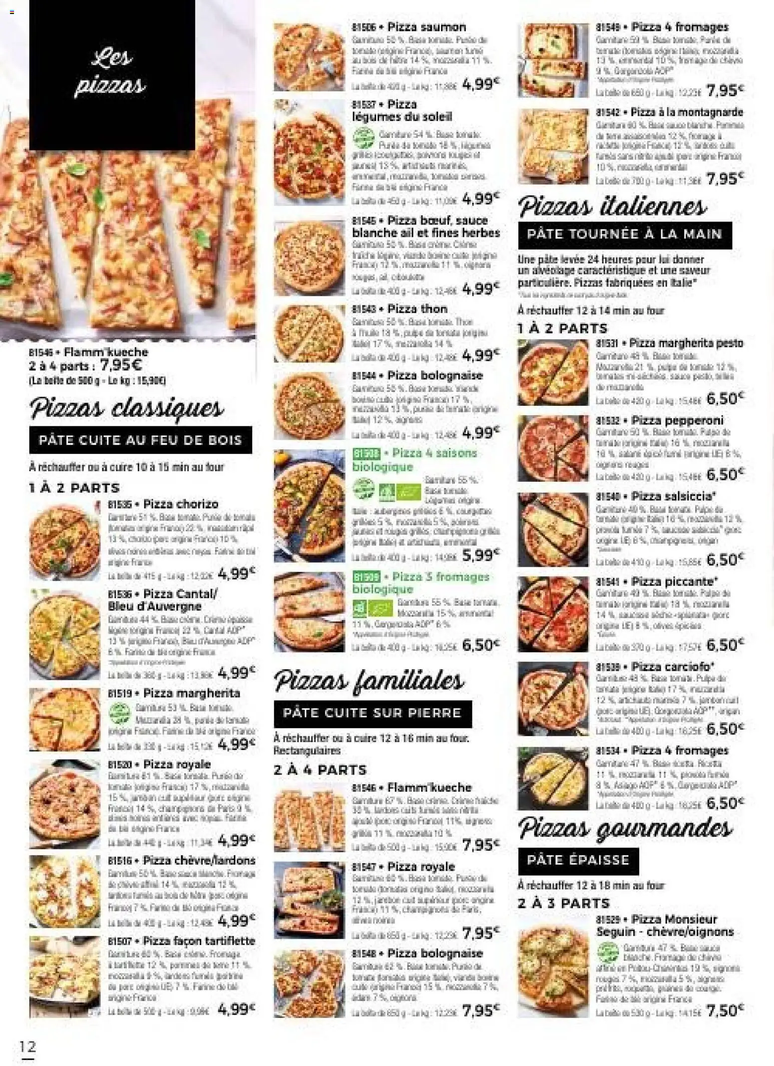 {H1} | Page: 18 | Produits: Pesto, Tartiflette, Thon, Pizza