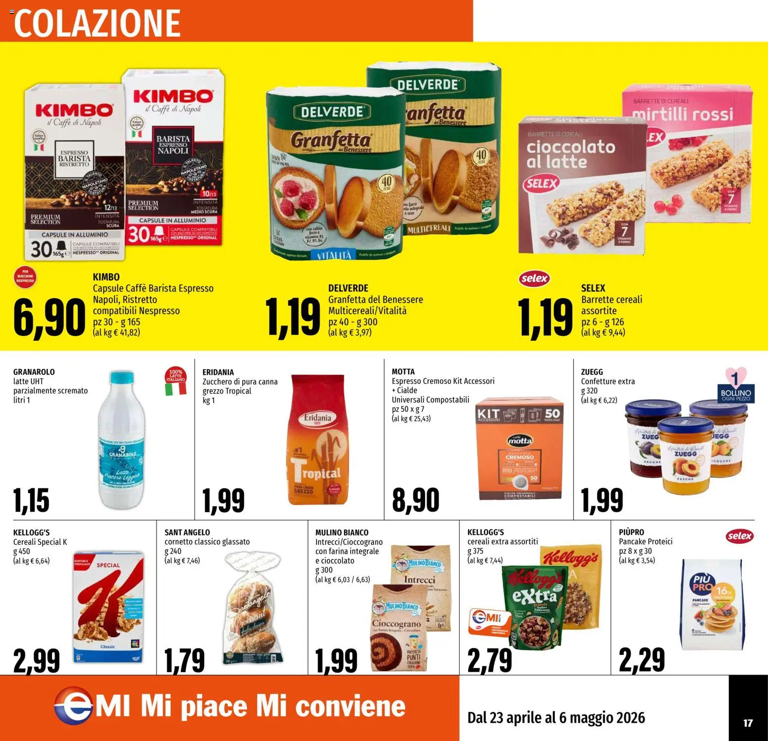 Volantino EMI del 23.04.2026 | Pagina: 17 | Prodotti: Caffè, Cioccolato, Farina, Alluminio