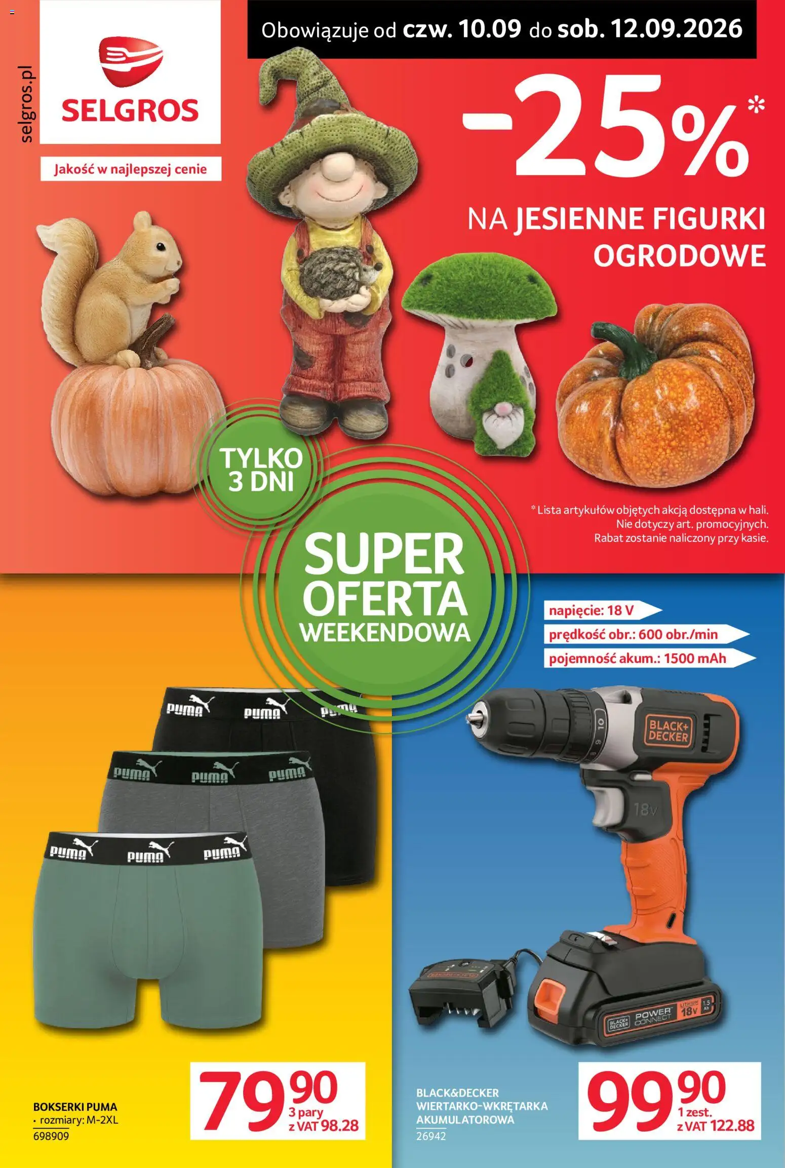Selgros cash&carry gazetka - Oferta weekendowa od 10.09.2026 | Strona: 1 | Produkty: Bokserki, Figurki