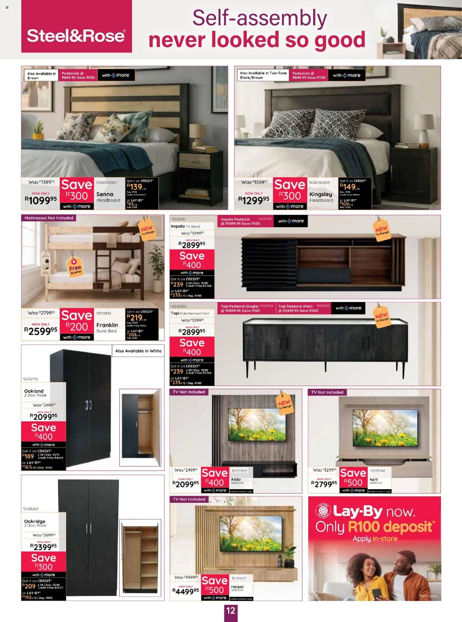 New Bradlows catalogue – valid from 15/10/2026 | Page: 12 | Products: Pedestal, Headboard, Bed, Wall unit