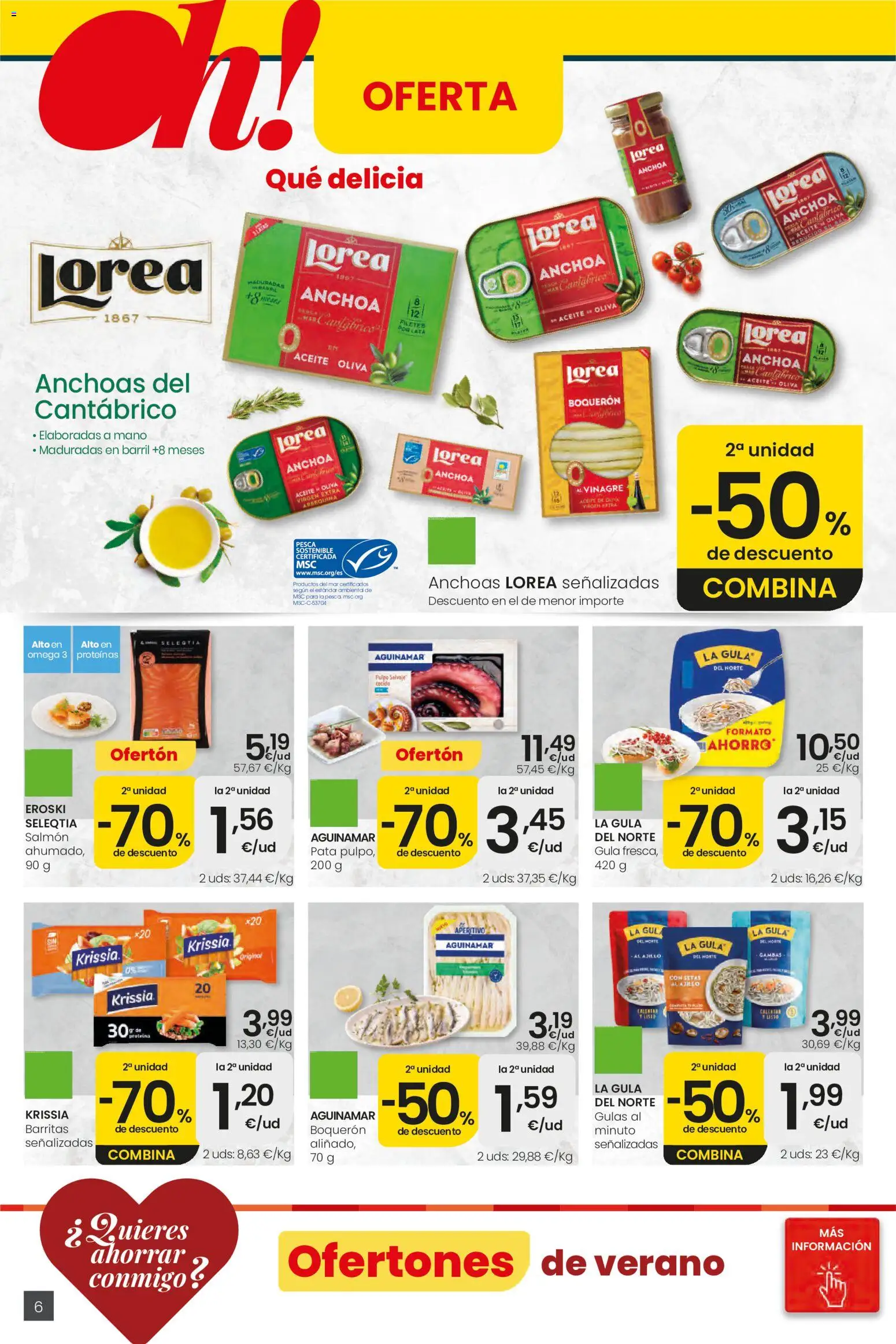 Eroski Ofertones de verano │ válido desde el 28.05.2026 | Página: 6 | Productos: Δοχείο φοντί, Aceite, Anchoa, Δεξαμενή