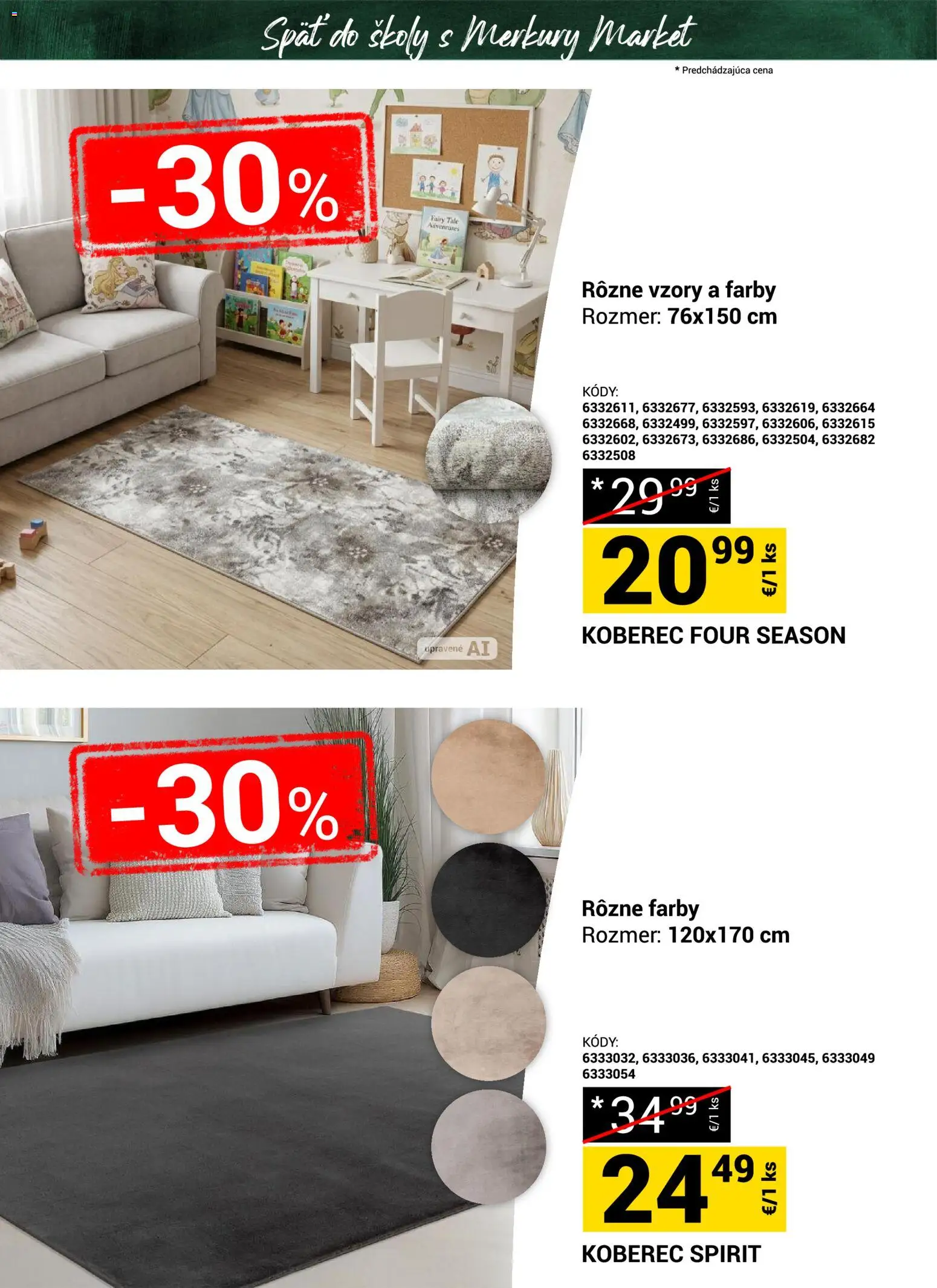 Nové Merkury Market akcie – leták je platný od 22.08.2026 | Strana: 2 | Produkty: Koberec