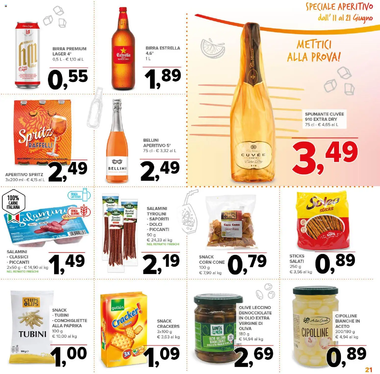 Volantino Todis del 11.06.2026 | Pagina: 21 | Prodotti: Olio, Aceto, Cipolline, Aperitivo