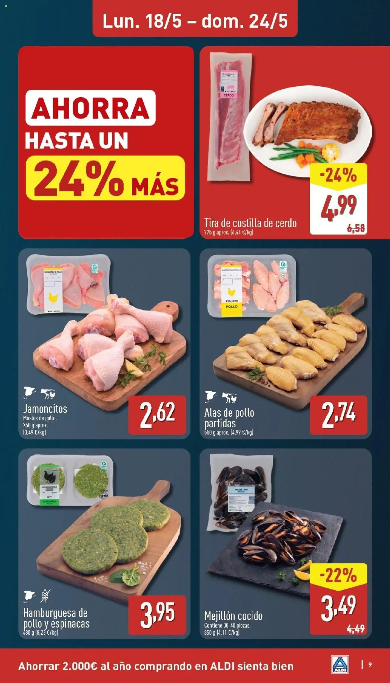Aldi folleto Península │ válido desde el 18.05.2026 | Página: 9 | Productos: Cerdo, Πορσελάνη, Costilla de cerdo, Σοκολατούχο γάλα