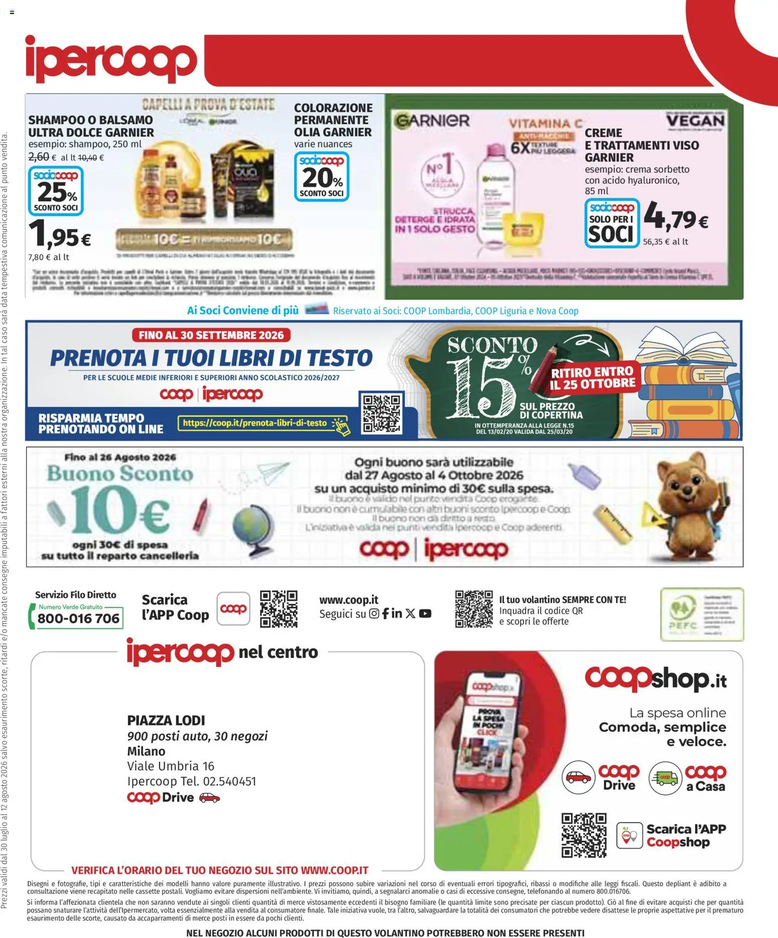 Volantino Ipercoop del 30/07/2026 | Pagina: 32 | Prodotti: Shampoo, Crema, Tè, Data