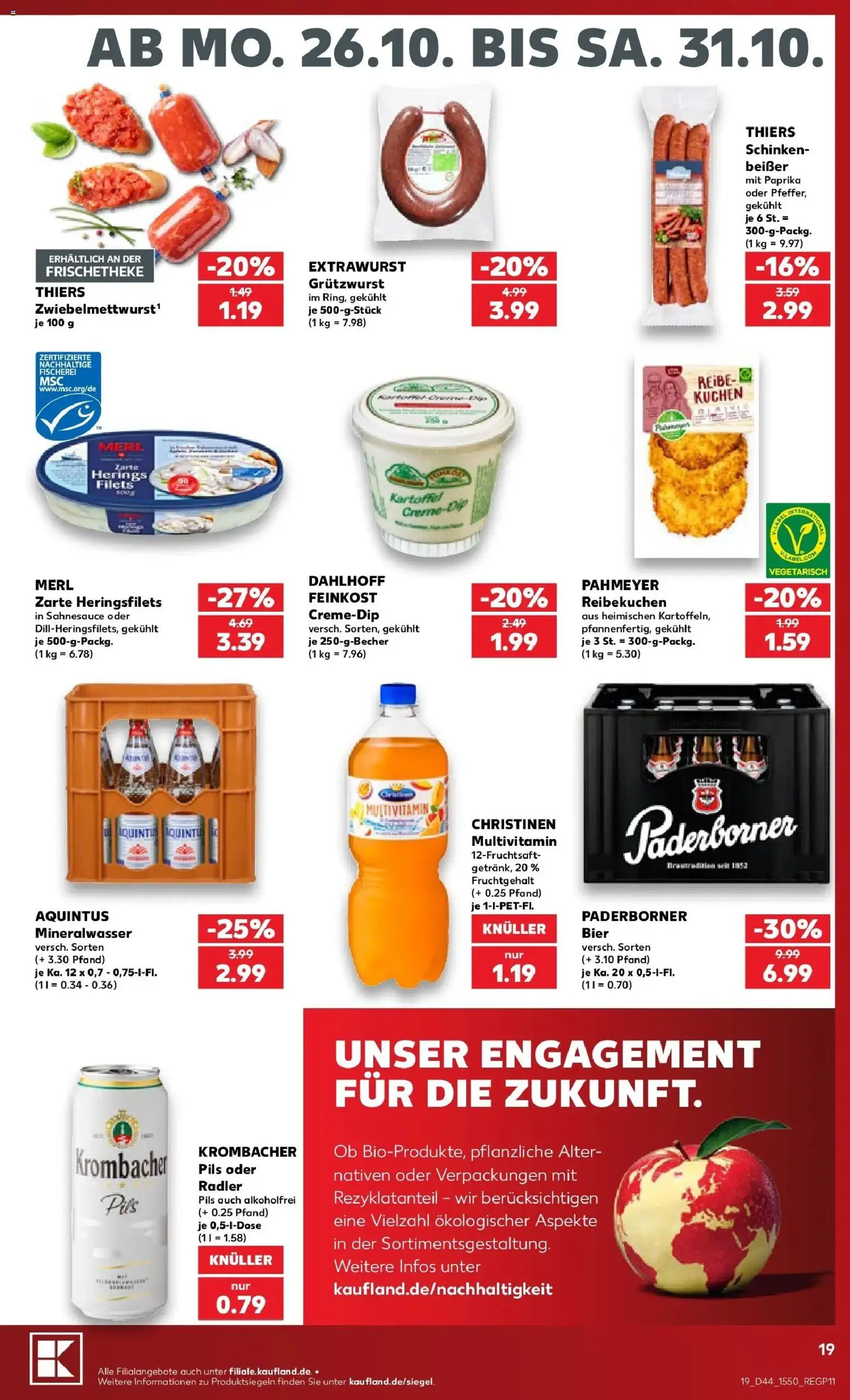 Kaufland Prospekt Oer-Erkenschwick – gültig ab 26.10.2026 | Seite: 23 | Produkte: Bier, Pils, Mineralwasser, Paprika