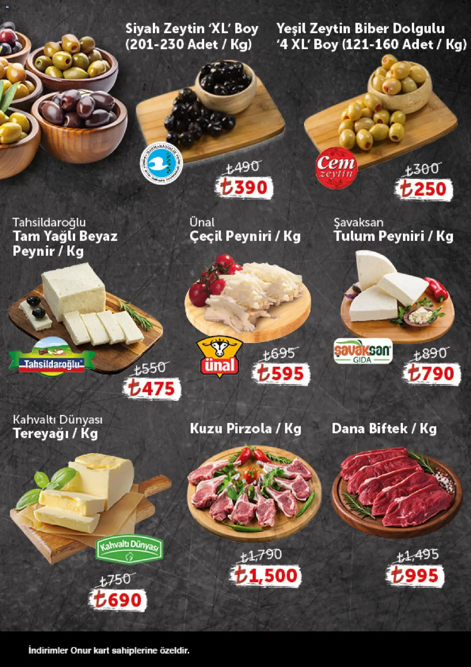Onur Market - Katalog Gurme - 25 Ağustos 2026 tarihinden itibaren geçerlidir | Sayfa: 2 | Ürünler: Tereyağı, Peynir, Biber, Zeytin
