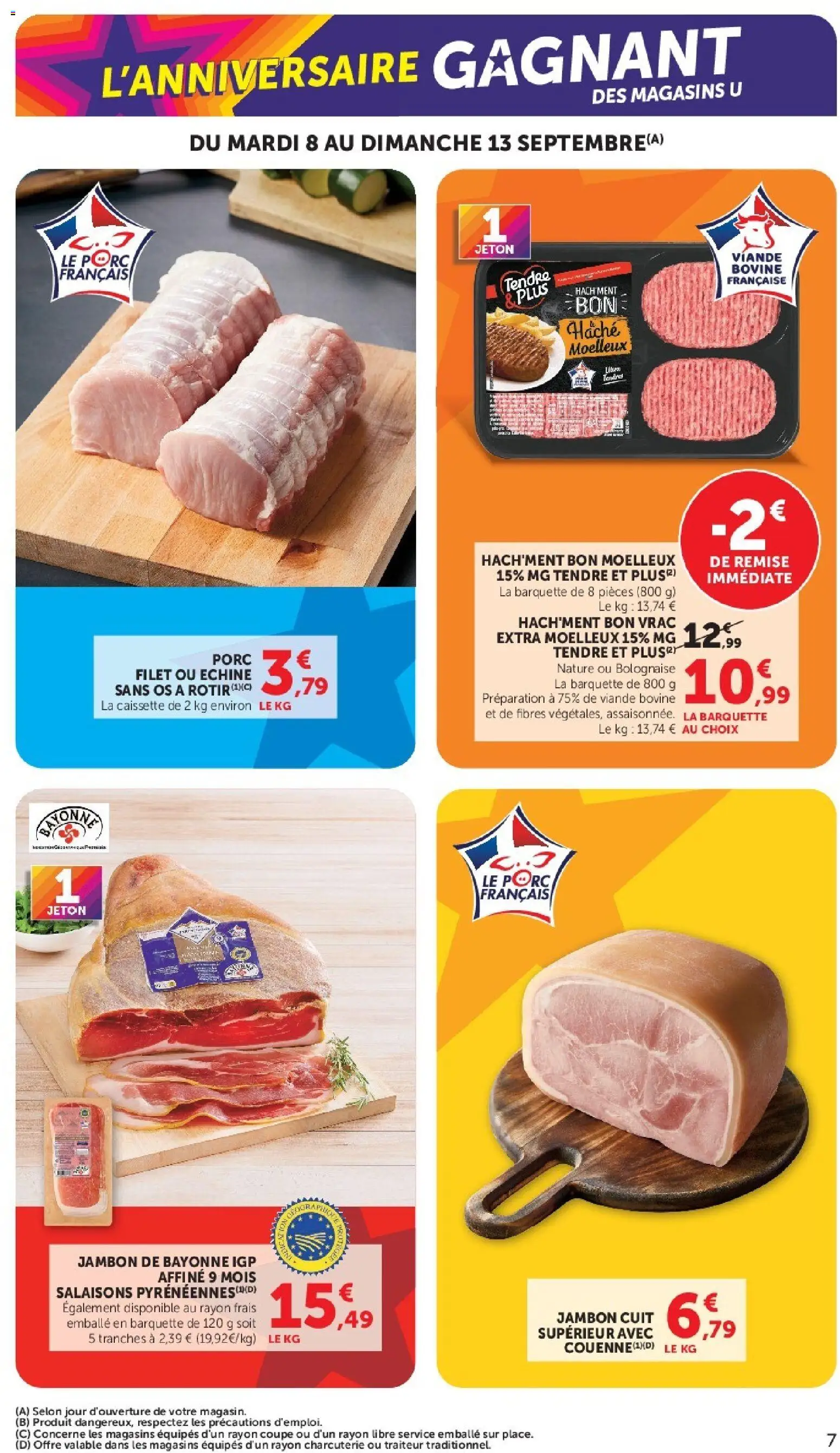 {H1} | Page: 7 | Produits: Jambon de Bayonne igp, Jambon, Porc, Viande bovine