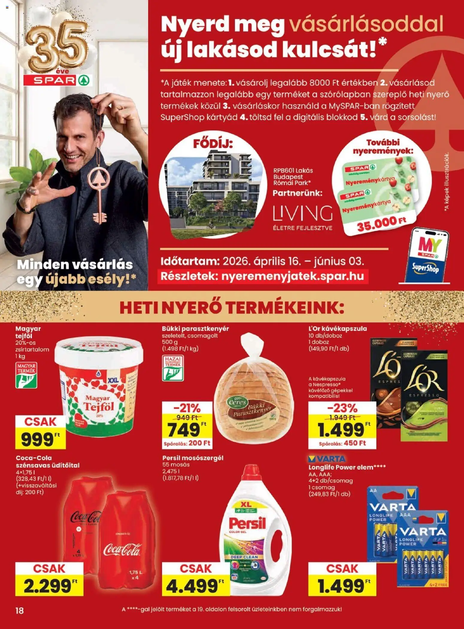 Spar akciós ujság - amely érvényes a következő dátumtól: 14.05.2026 | Oldal: 18 | Termékek: Persil, Kávéfőző, Doboz, Tejföl