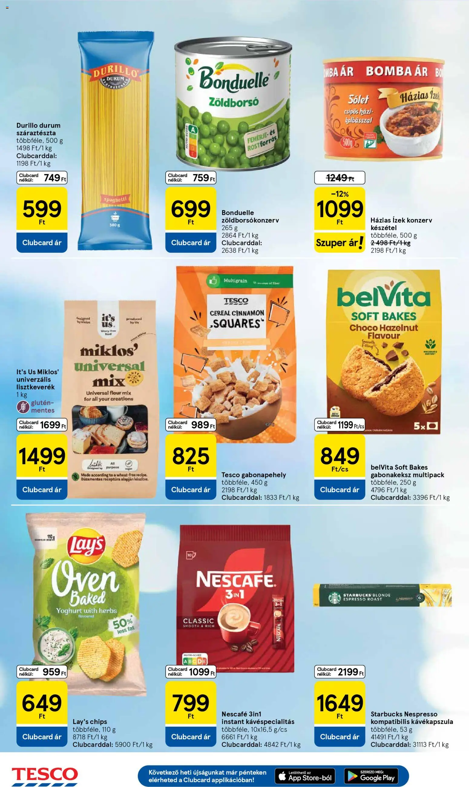 Tesco akciós ujság - amely érvényes a következő dátumtól: 16.04.2026 | Oldal: 4 | Termékek: Nescafé, Kávékapszula, Gabonapehely, Sólet