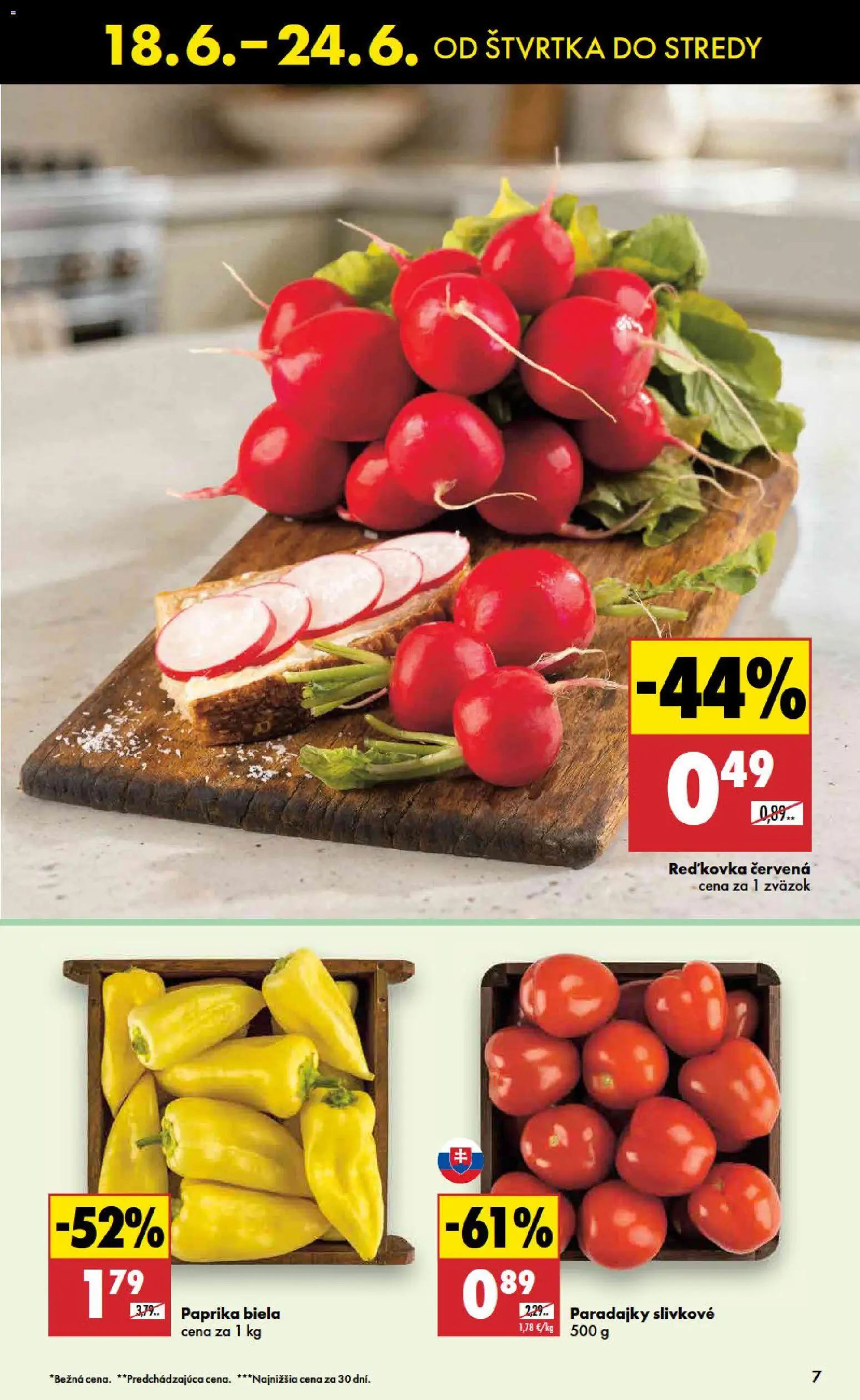 Nové Biedronka akcie – leták je platný od 18.06.2026 | Strana: 7 | Produkty: Paprika, Paradajky