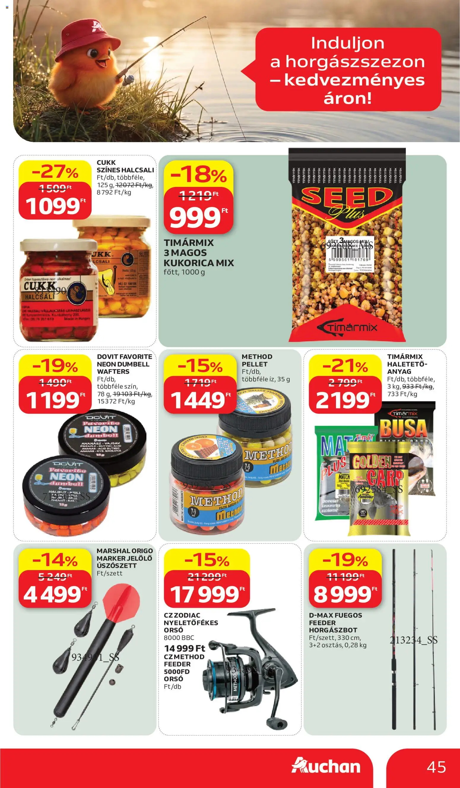 Auchan akciós ujság - amely érvényes a következő dátumtól: 11.06.2026 | Oldal: 45 | Termékek: Horgászbot, Ananász